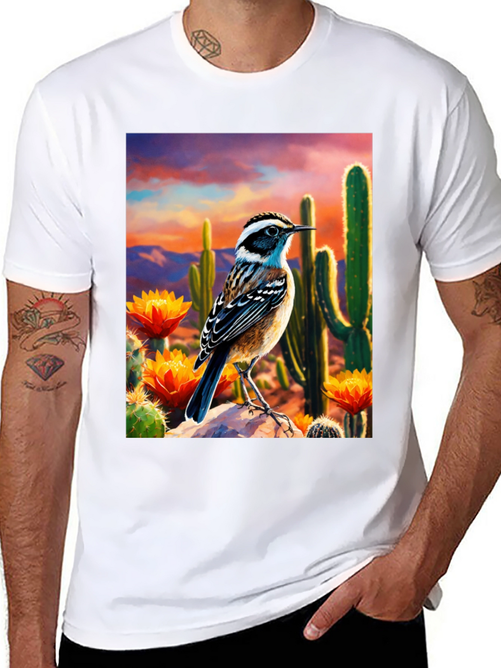 Desert Bird T-Shirt - Artistic Graphic Tee