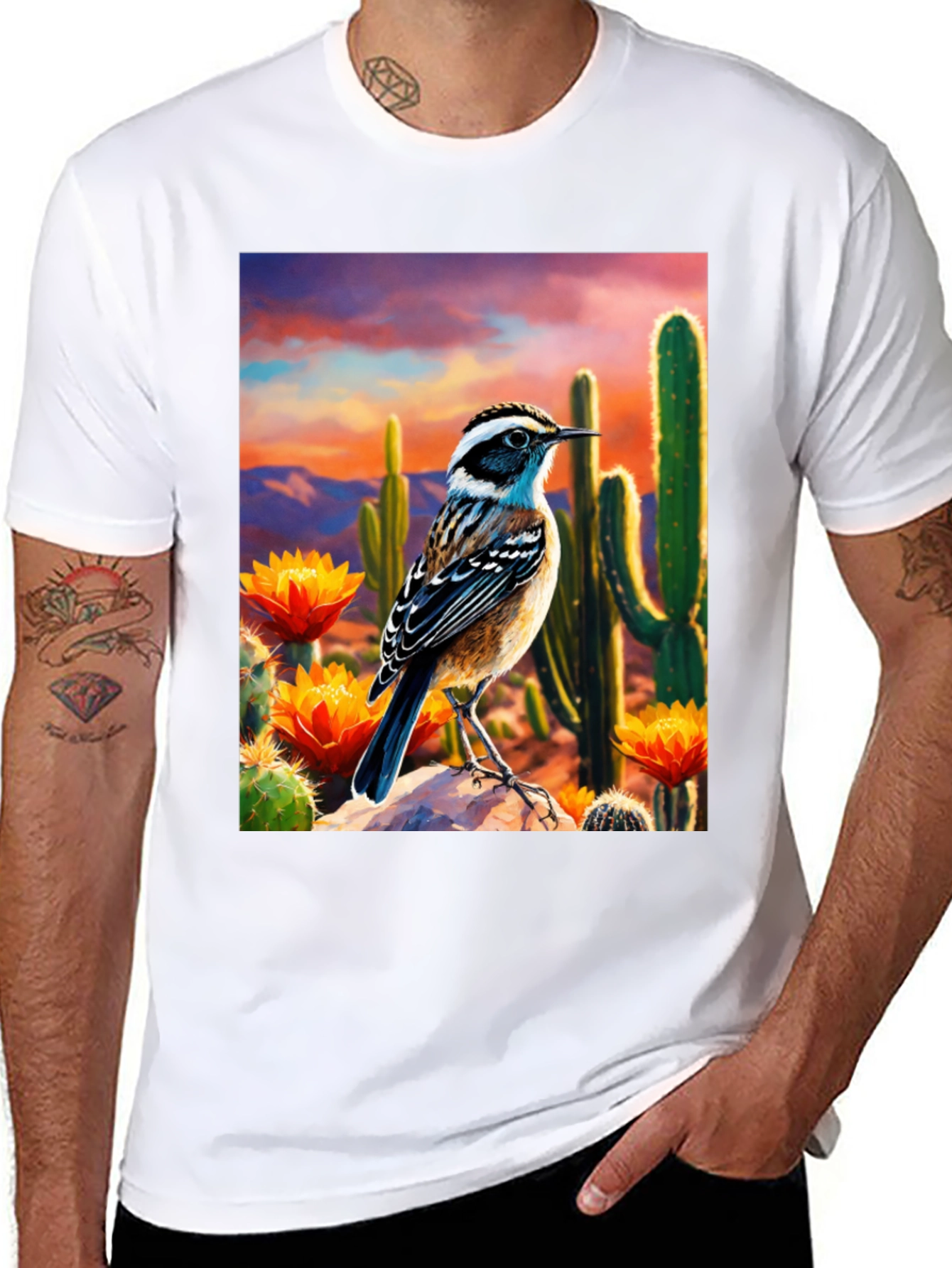 Desert Bird T-Shirt - Artistic Graphic Tee