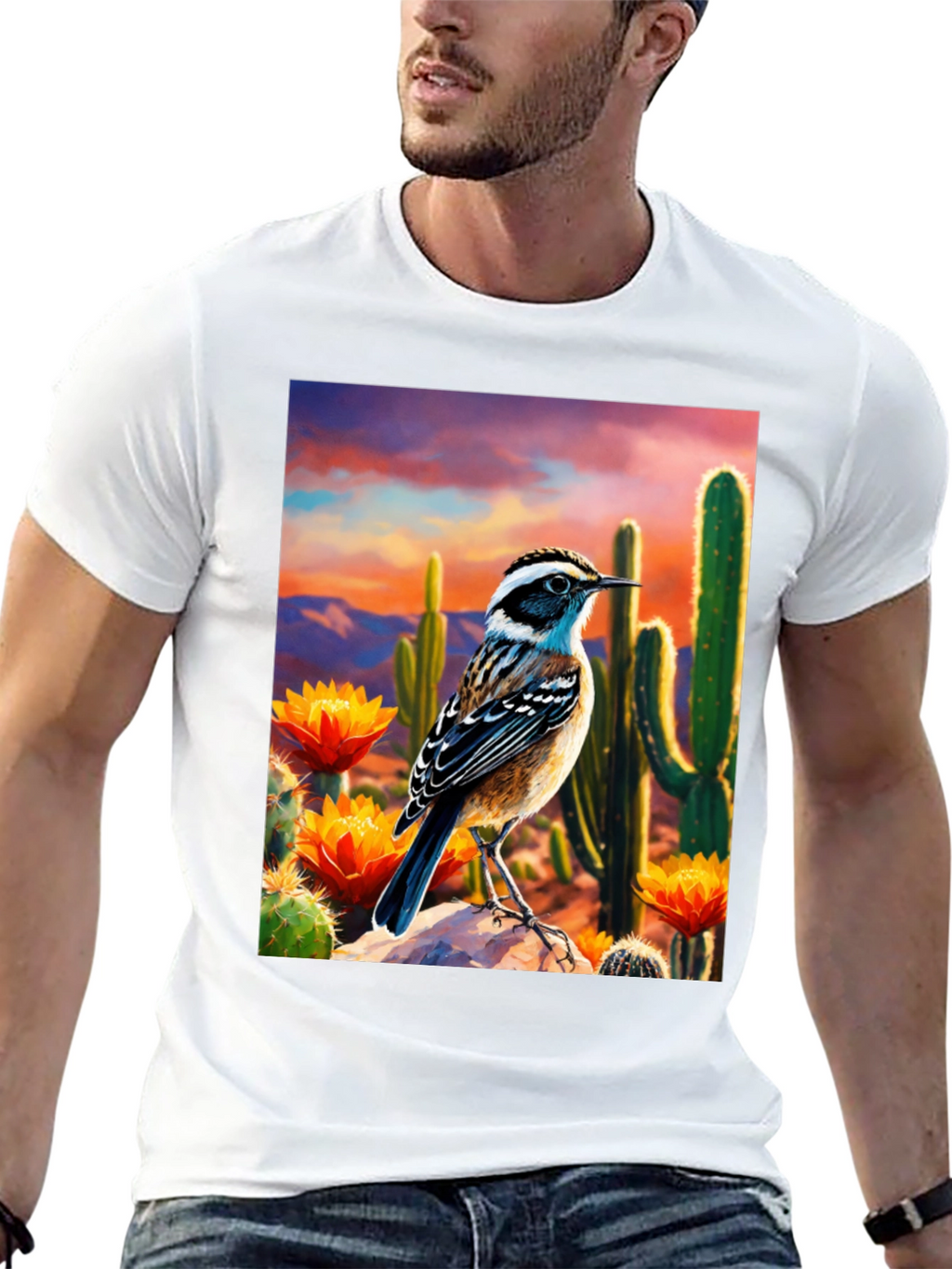 Desert Bird T-Shirt - Artistic Graphic Tee