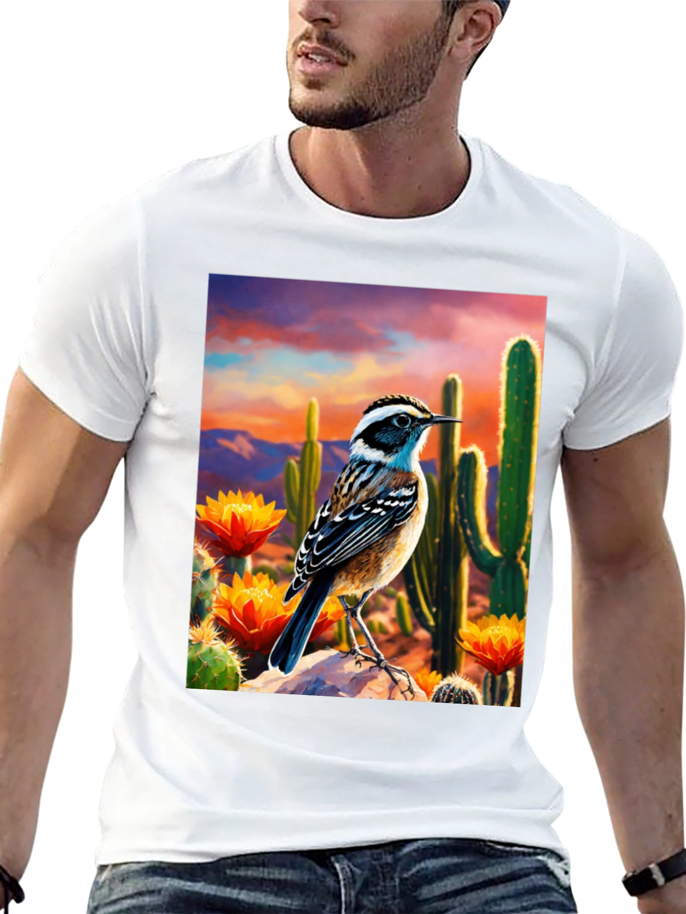 Desert Bird T-Shirt - Artistic Graphic Tee