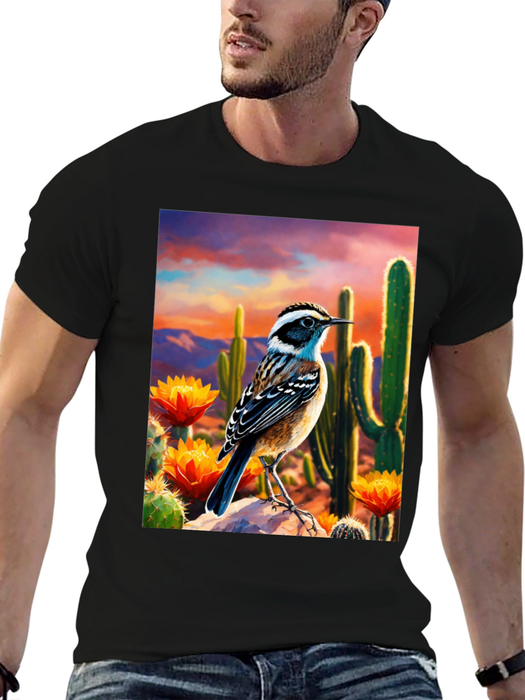 Desert Bird T-Shirt - Artistic Graphic Tee