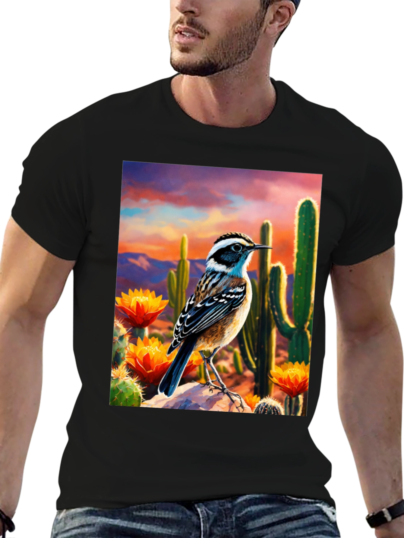 Desert Bird T-Shirt - Artistic Graphic Tee
