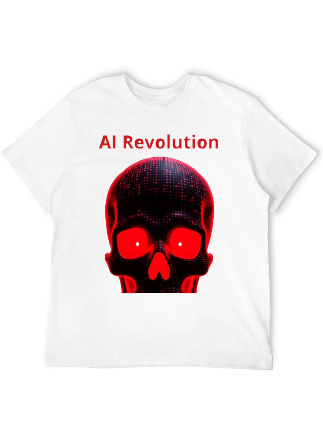 AI Revolution Skull Graphic Tee - Black