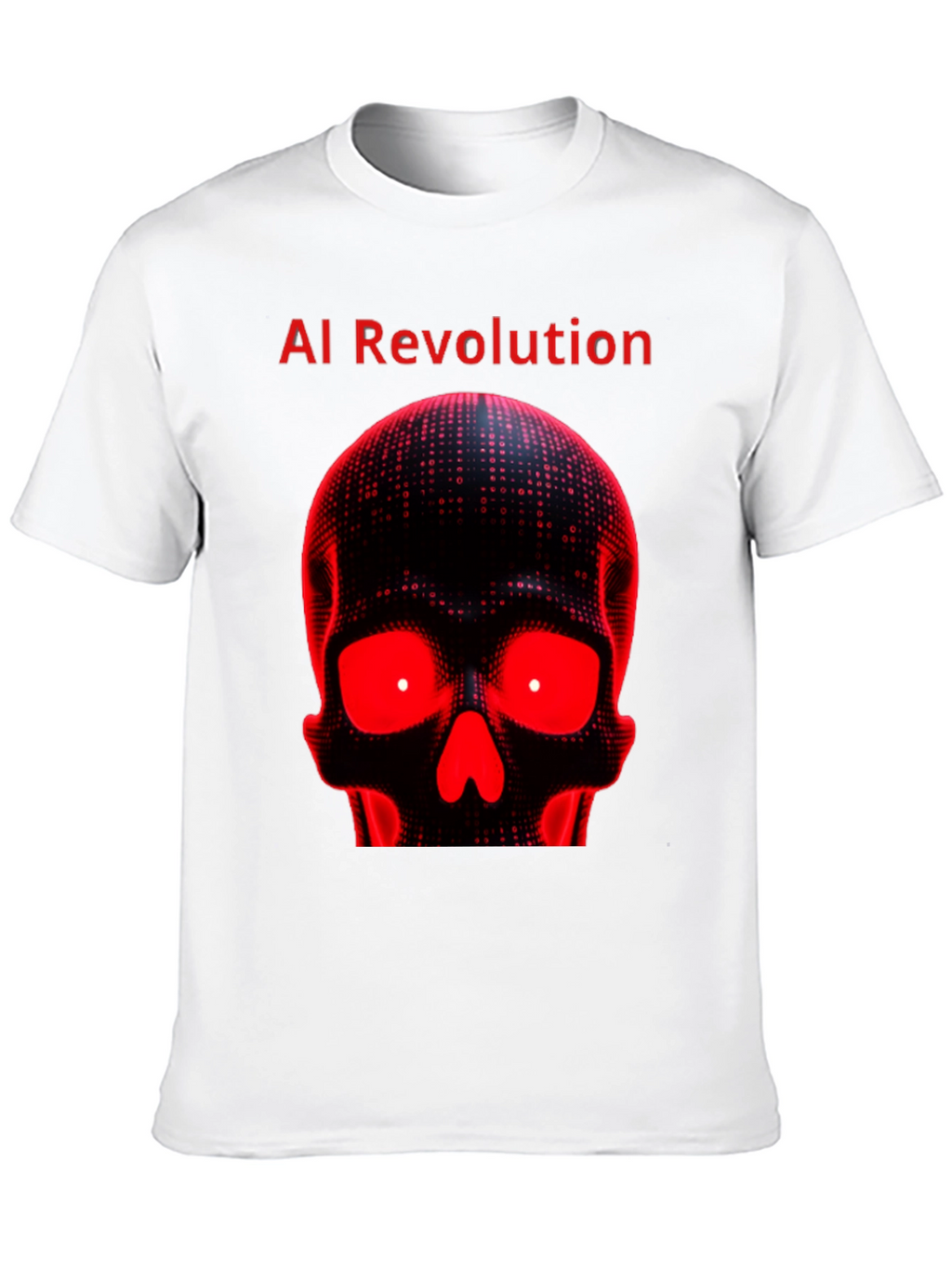 AI Revolution Skull Graphic Tee - Black