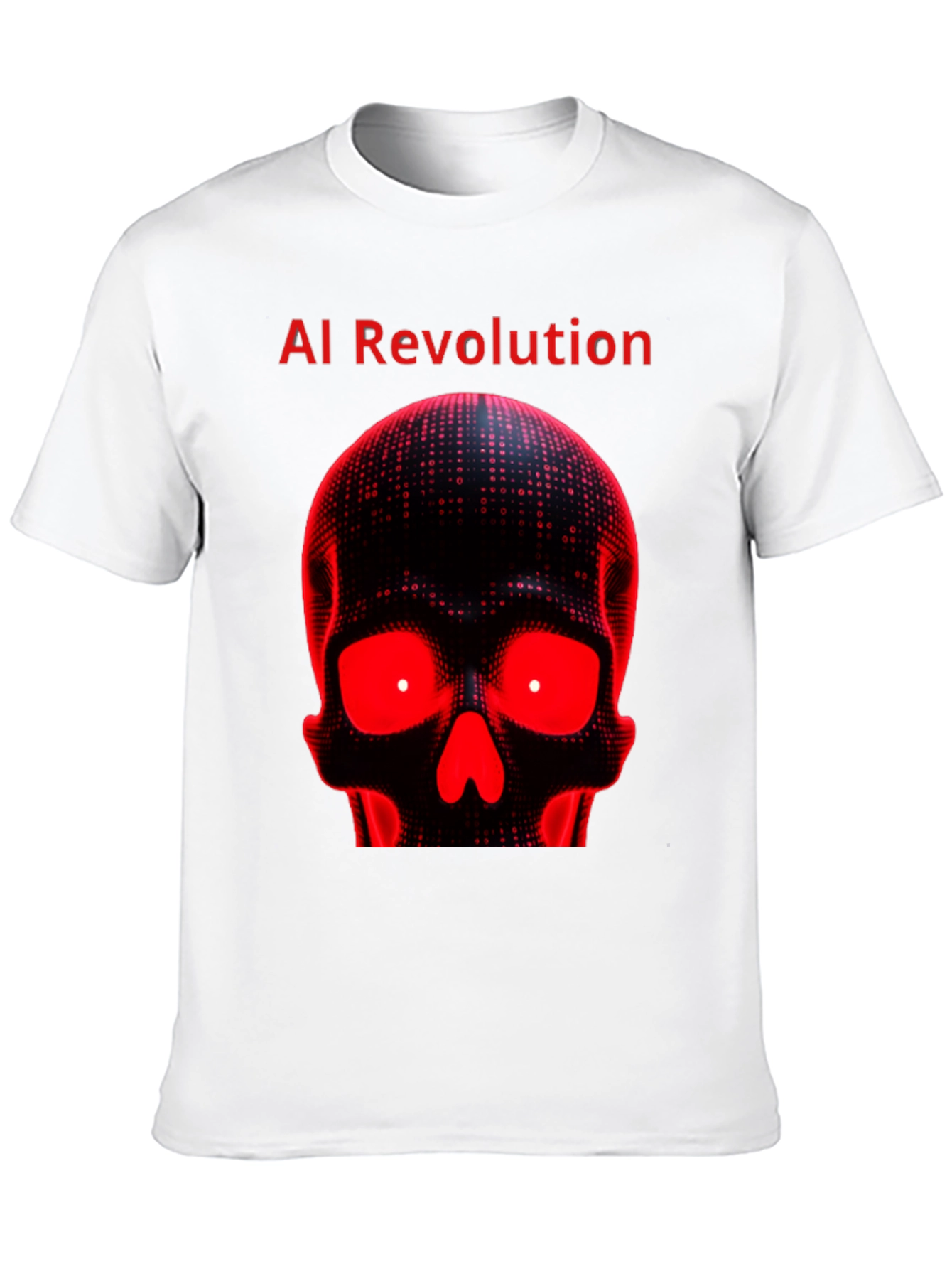 AI Revolution Skull Graphic Tee - Black