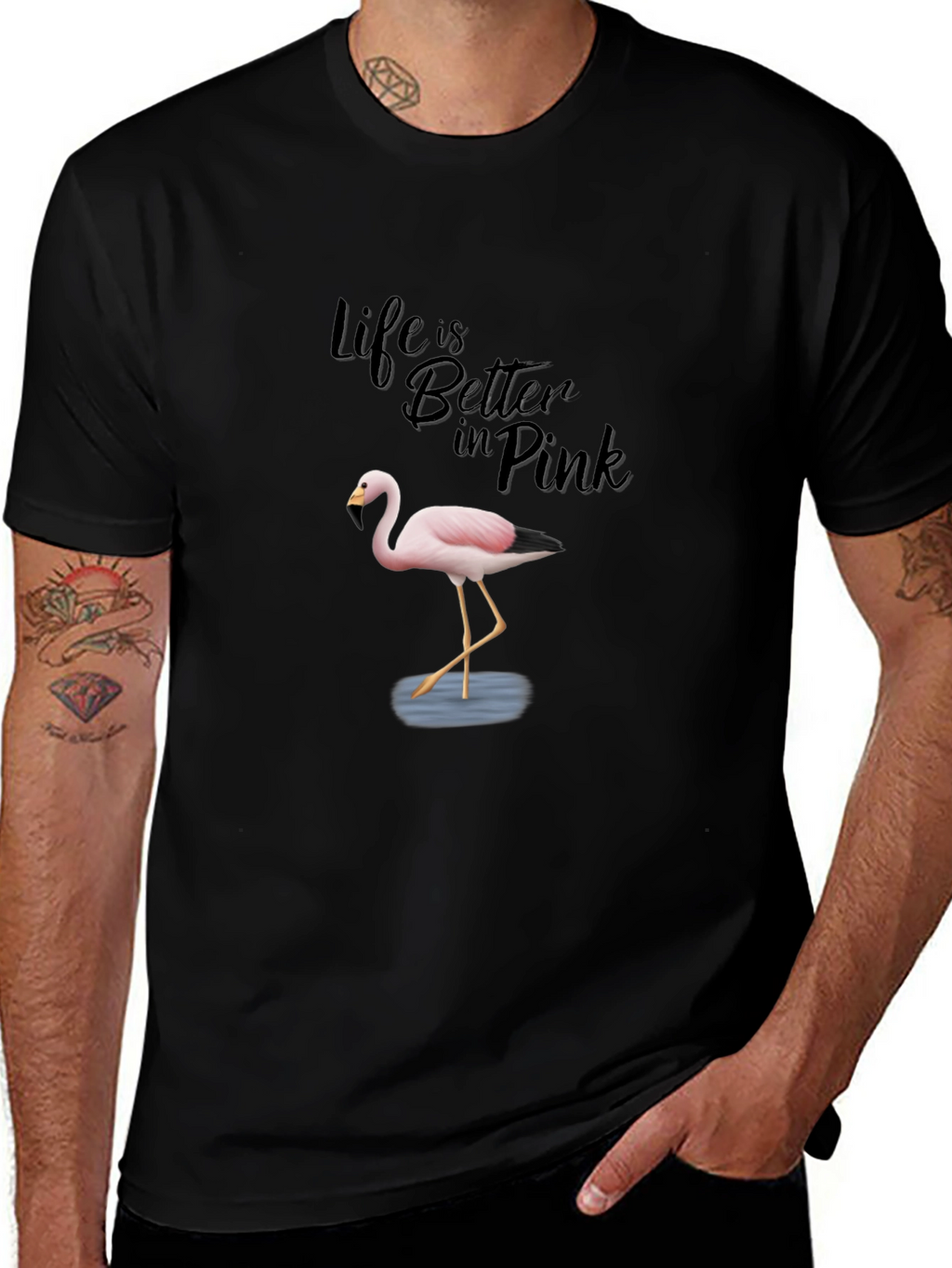 Life is Better in Pink Flamingo T-Shirt