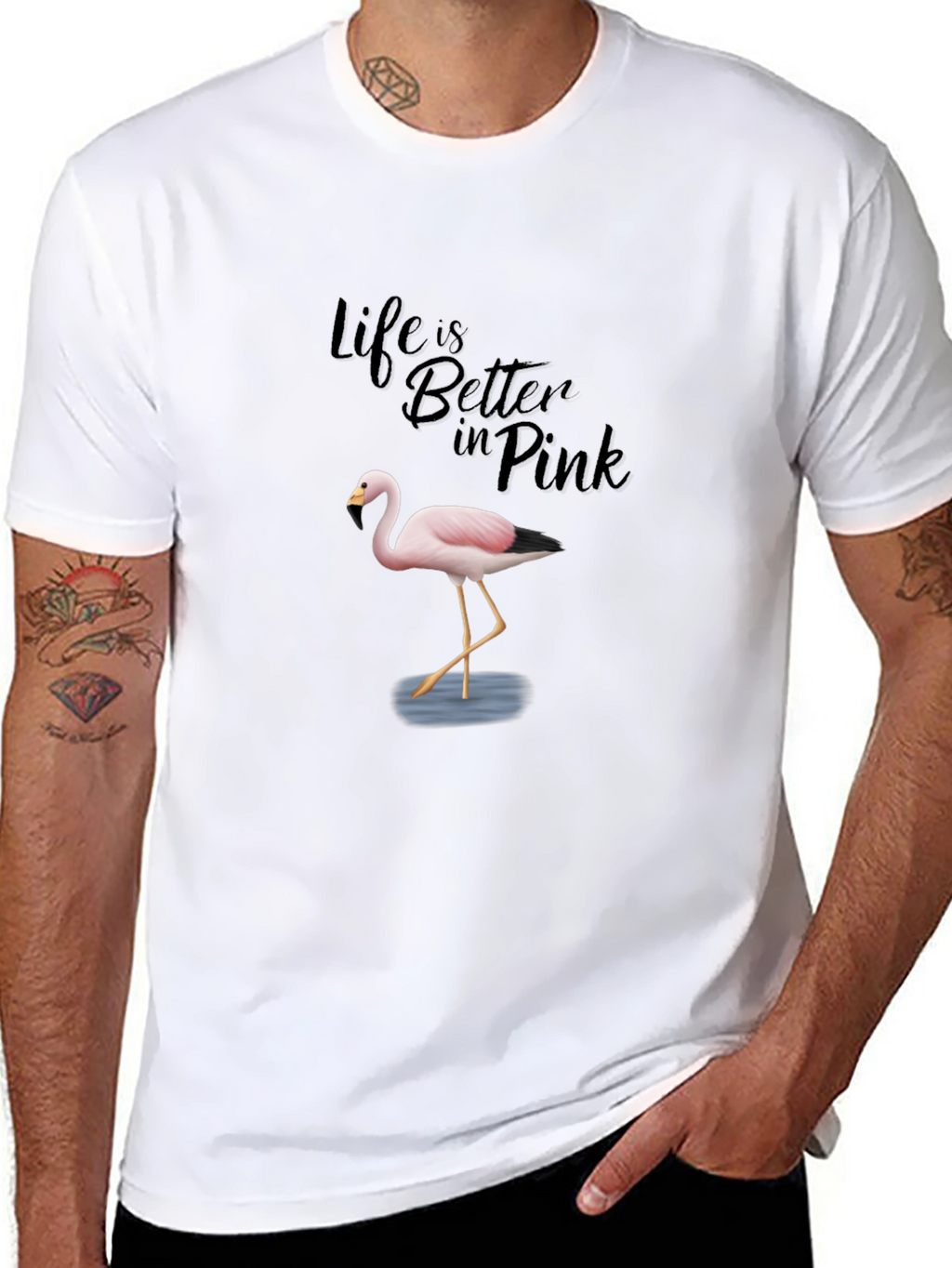 Life is Better in Pink Flamingo T-Shirt