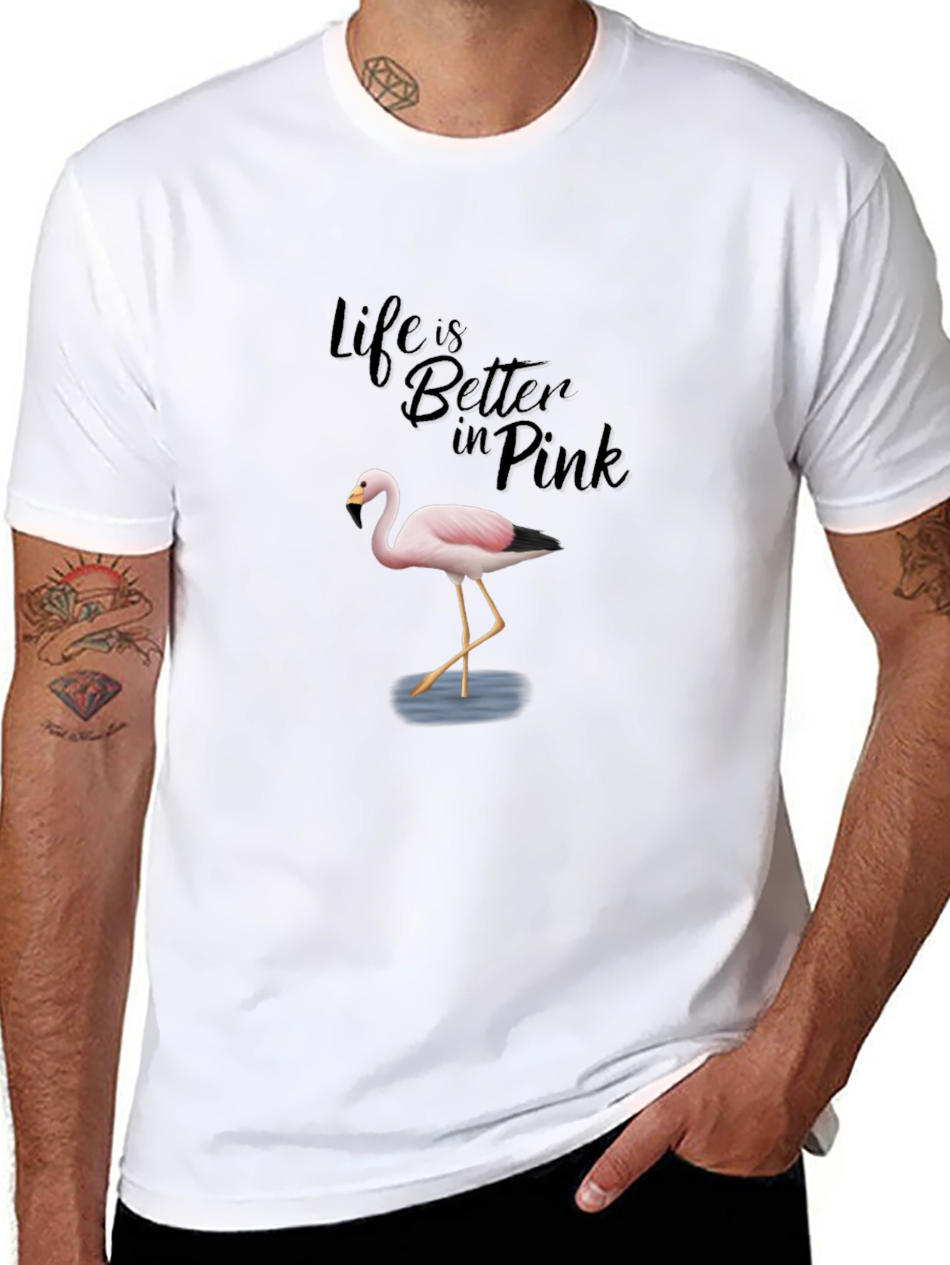 Life is Better in Pink Flamingo T-Shirt
