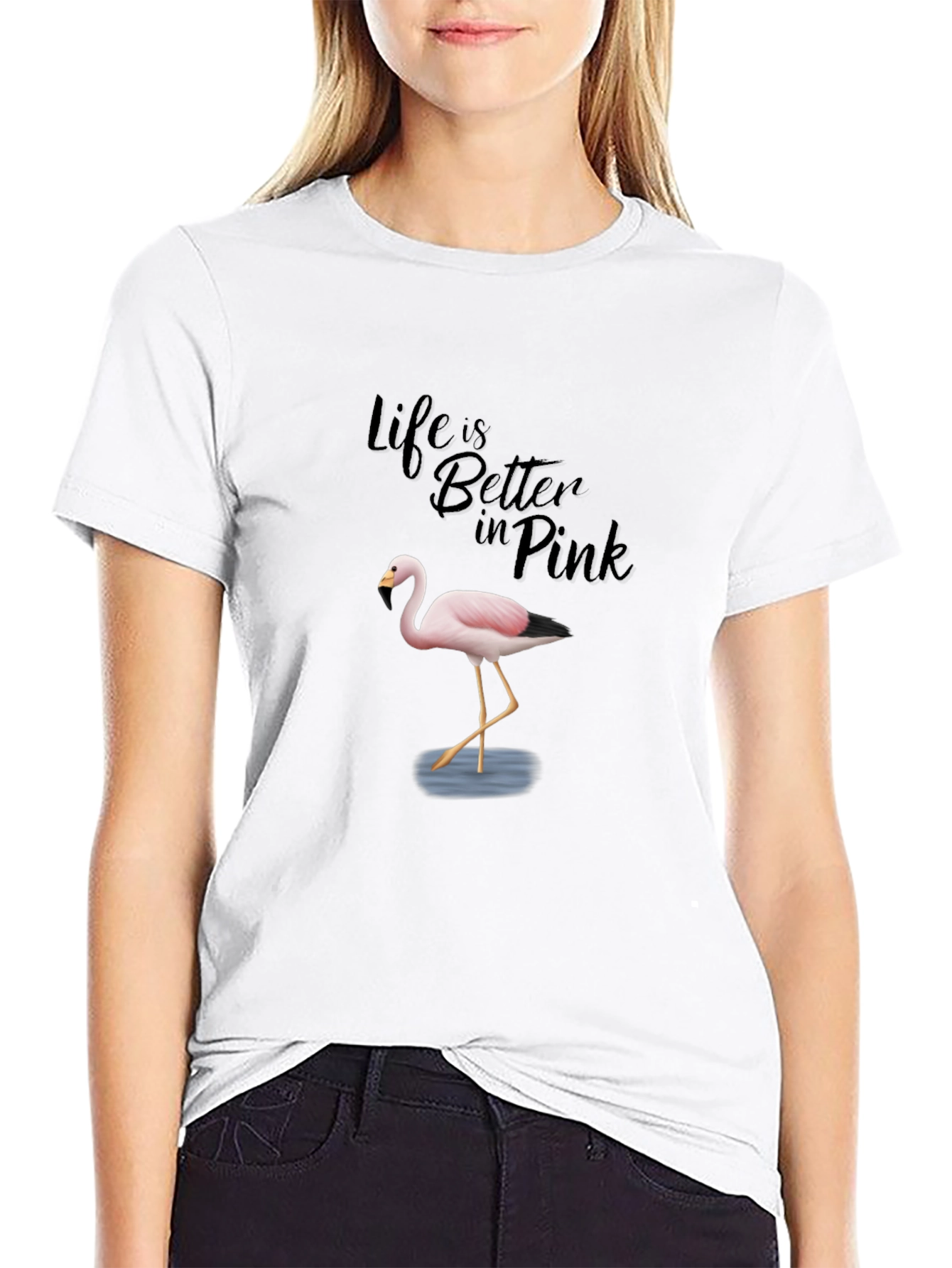 Life is Better in Pink Flamingo T-Shirt