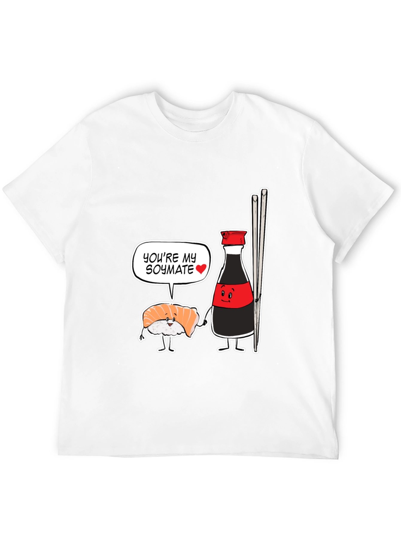 Sushi Soymate Graphic T-Shirt - Black Humorous Design