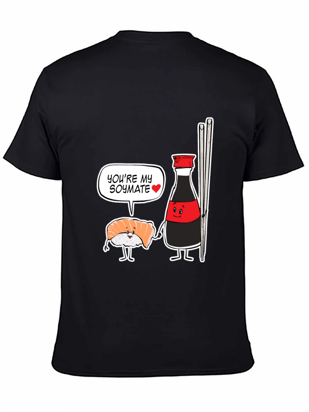 Sushi Soymate Graphic T-Shirt - Black Humorous Design