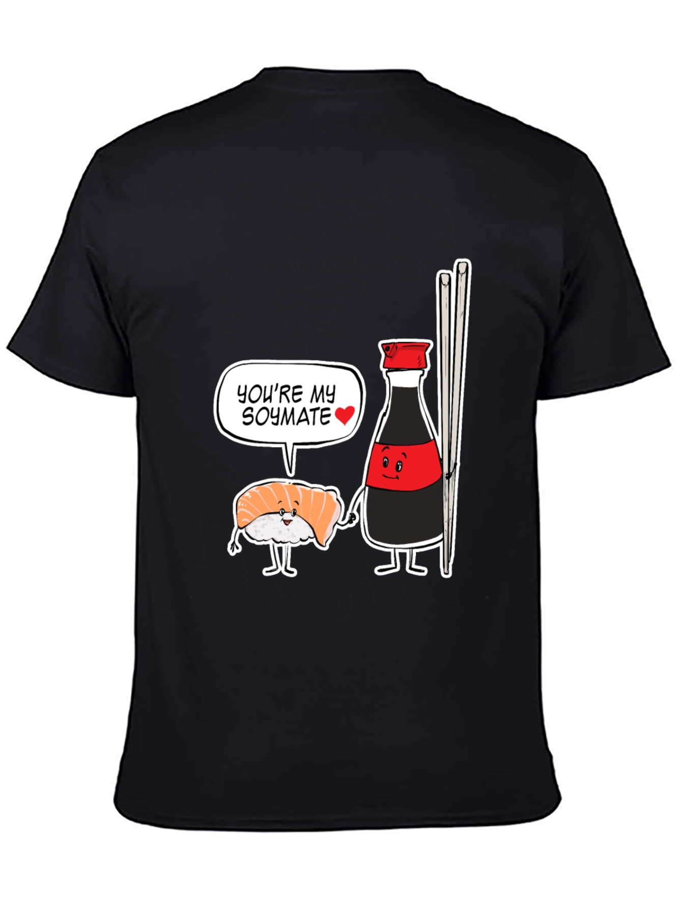 Sushi Soymate Graphic T-Shirt - Black Humorous Design