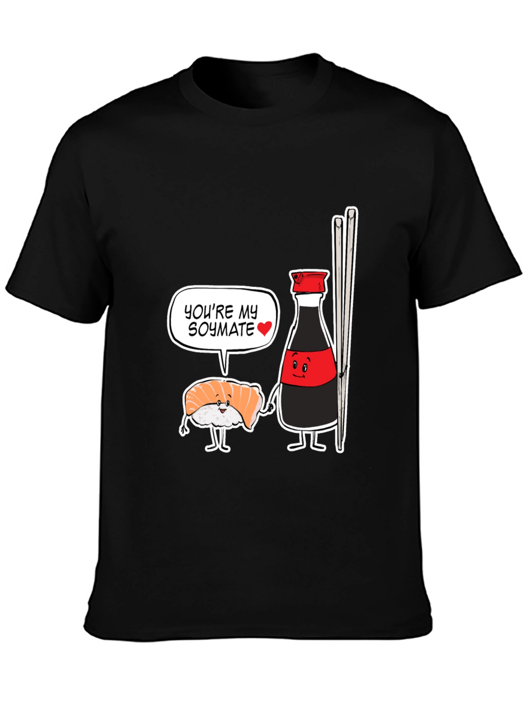 Sushi Soymate Graphic T-Shirt - Black Humorous Design