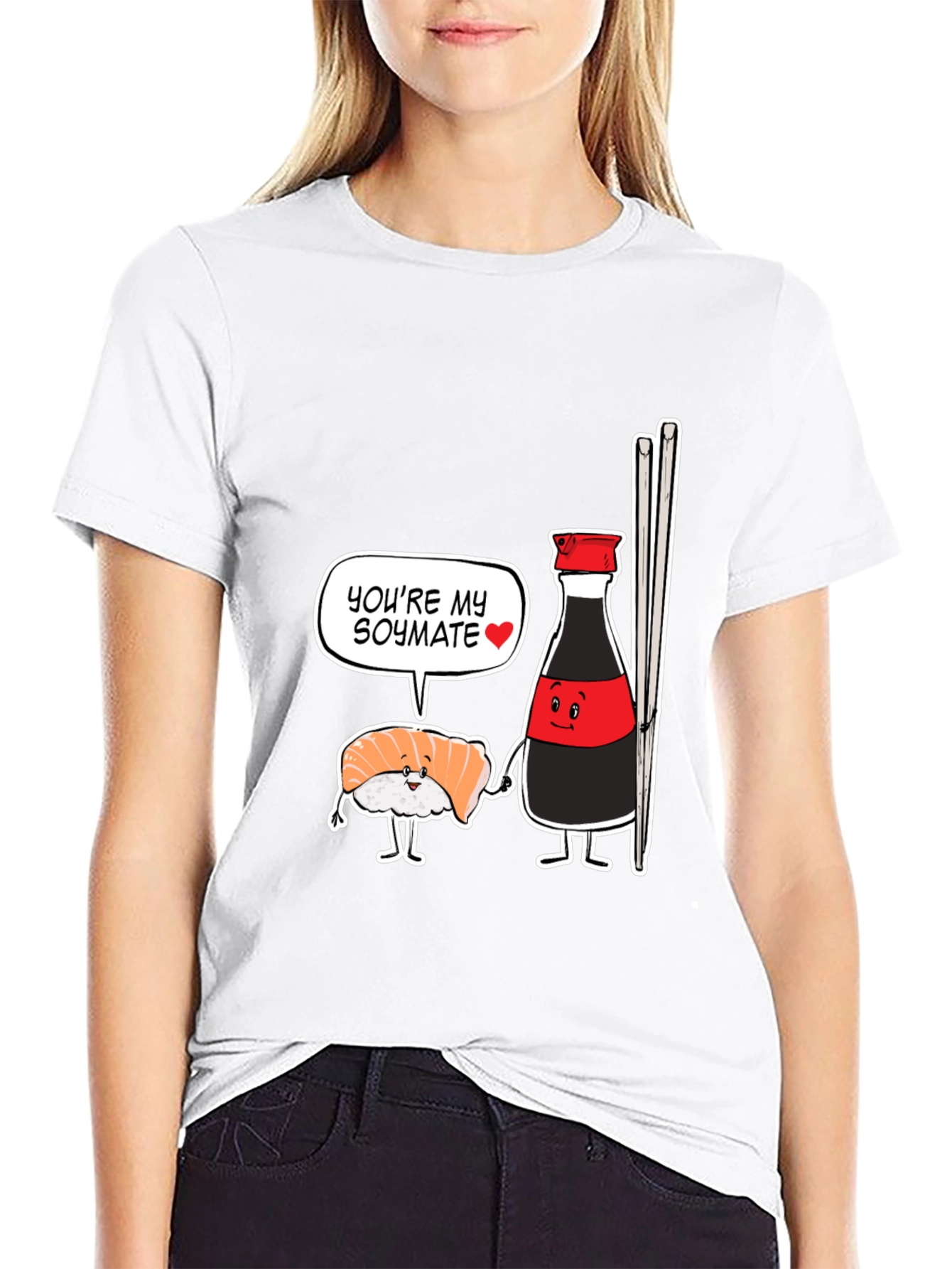 Sushi Soymate Graphic T-Shirt - Black Humorous Design