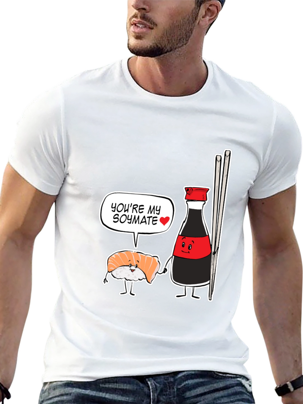 Sushi Soymate Graphic T-Shirt - Black Humorous Design