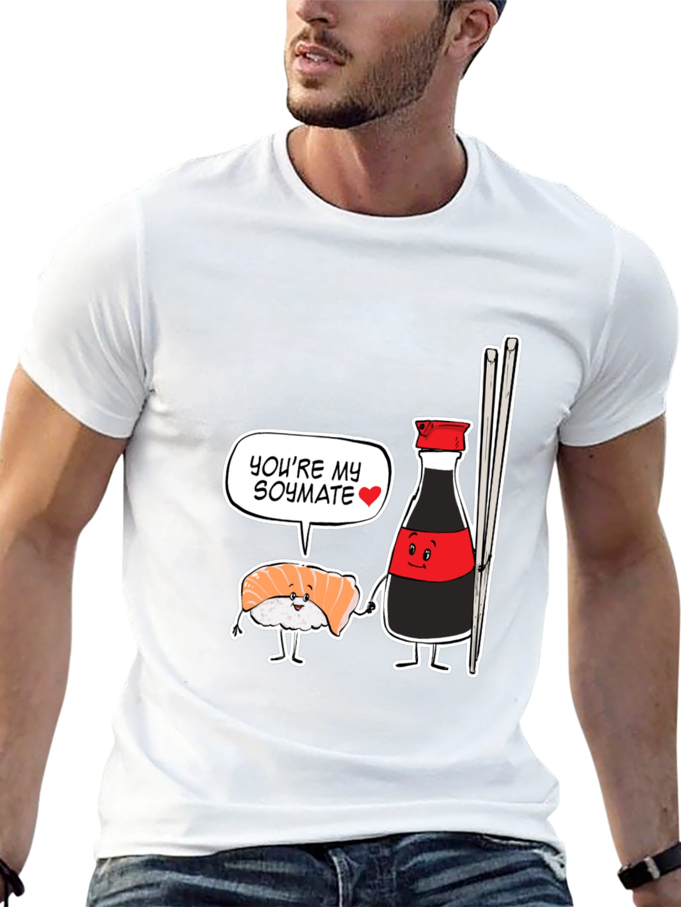 Sushi Soymate Graphic T-Shirt - Black Humorous Design