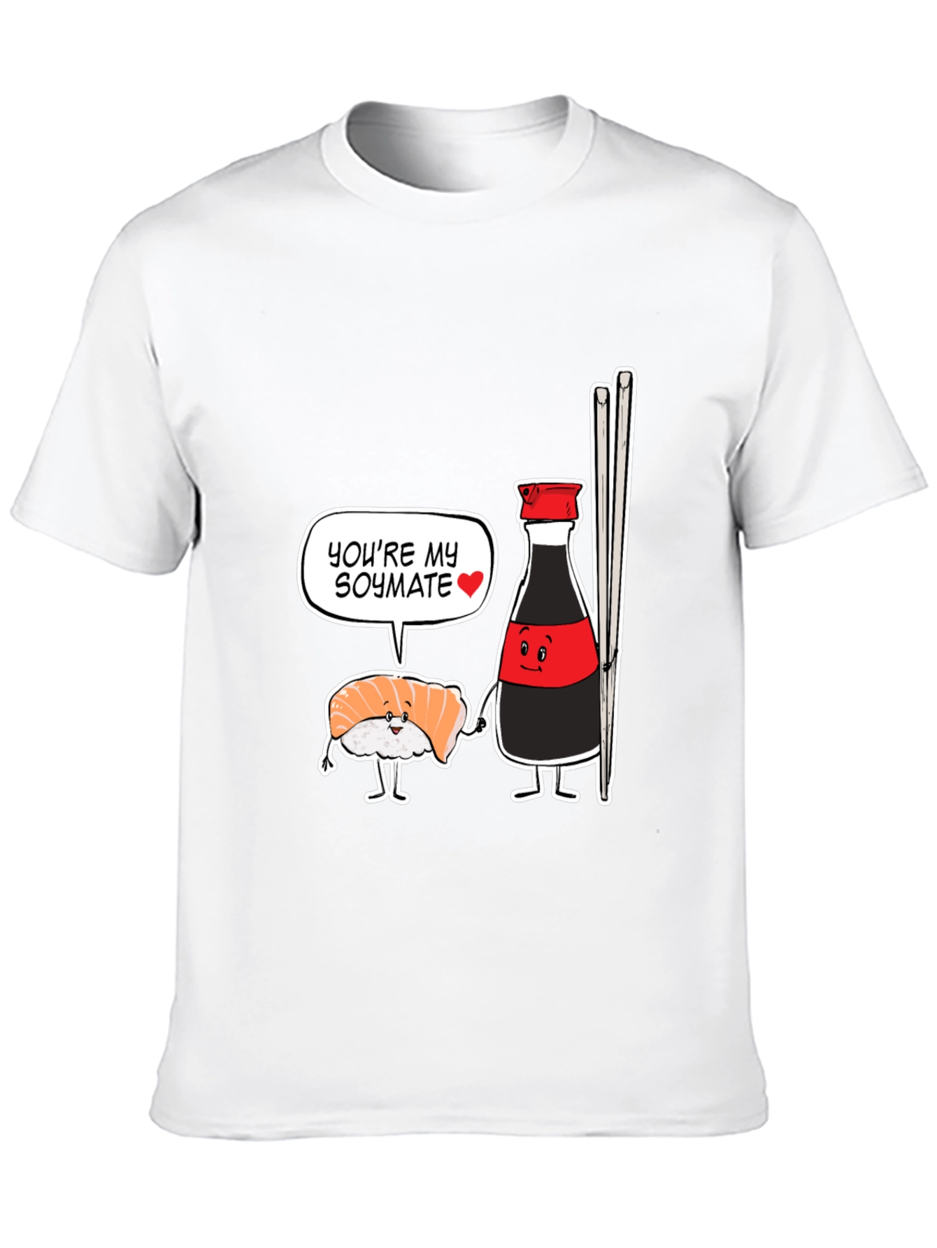Sushi Soymate Graphic T-Shirt - Black Humorous Design