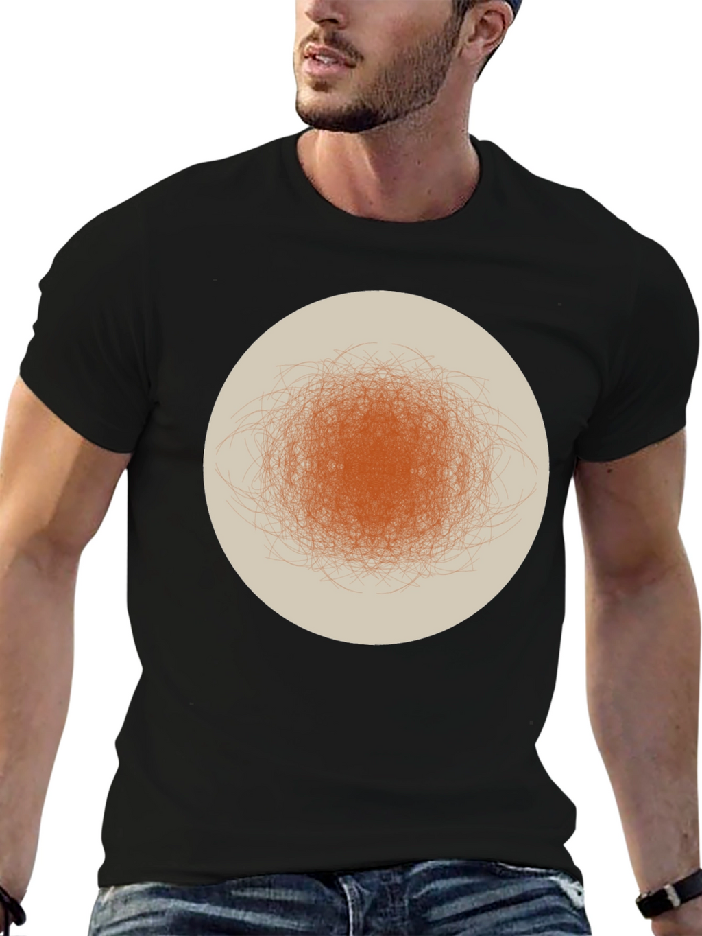 Abstract Circle Graphic Tee - Modern Casual