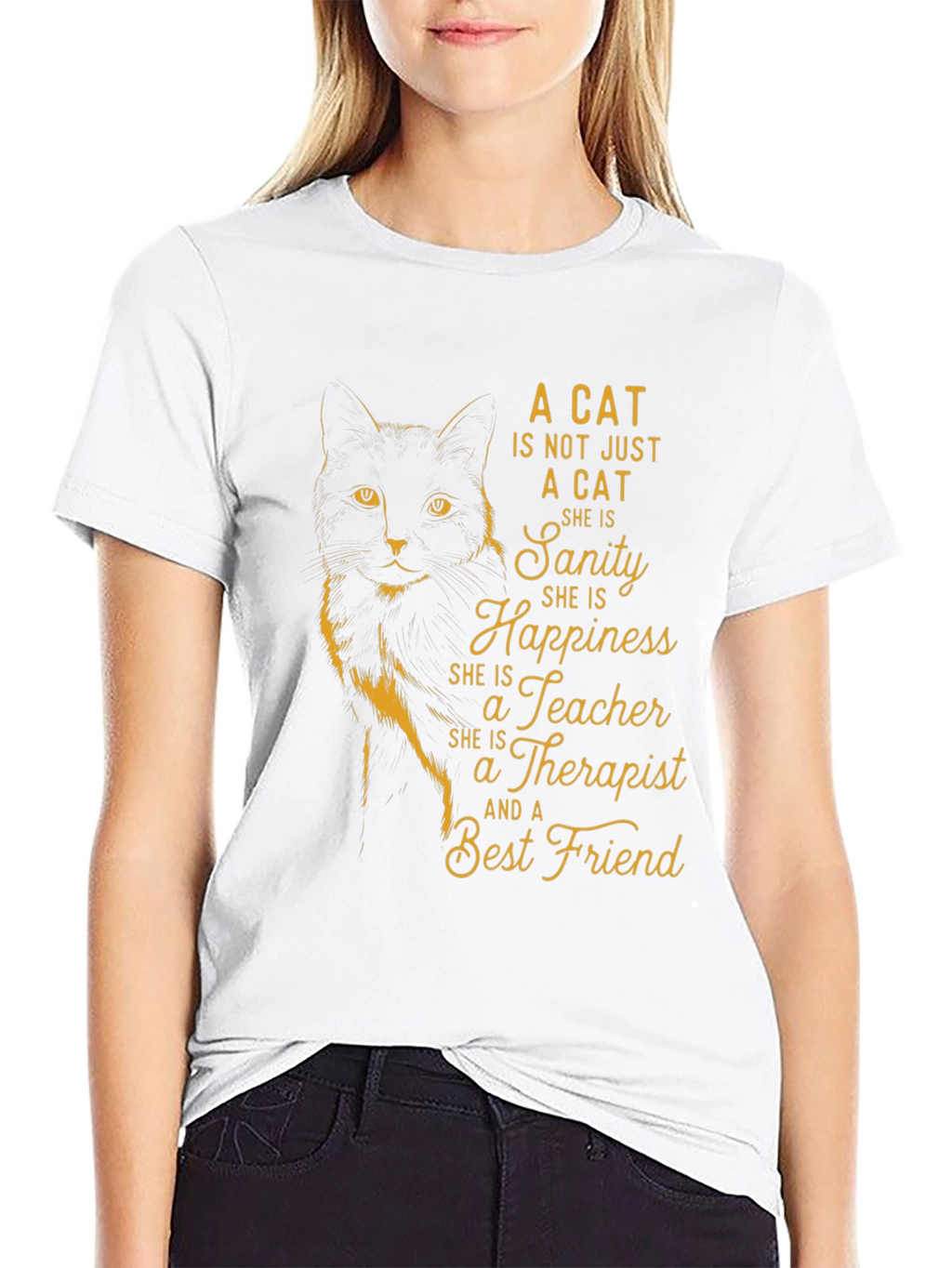 Cat Lover T-Shirt - Sanity Happiness Best Friend