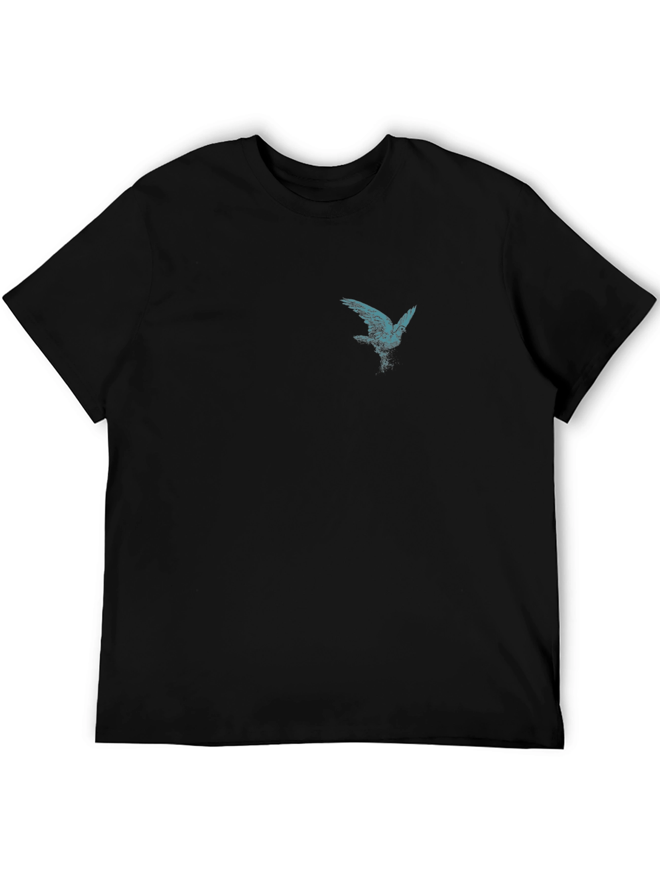Mens Black T-Shirt with Bird Graphic