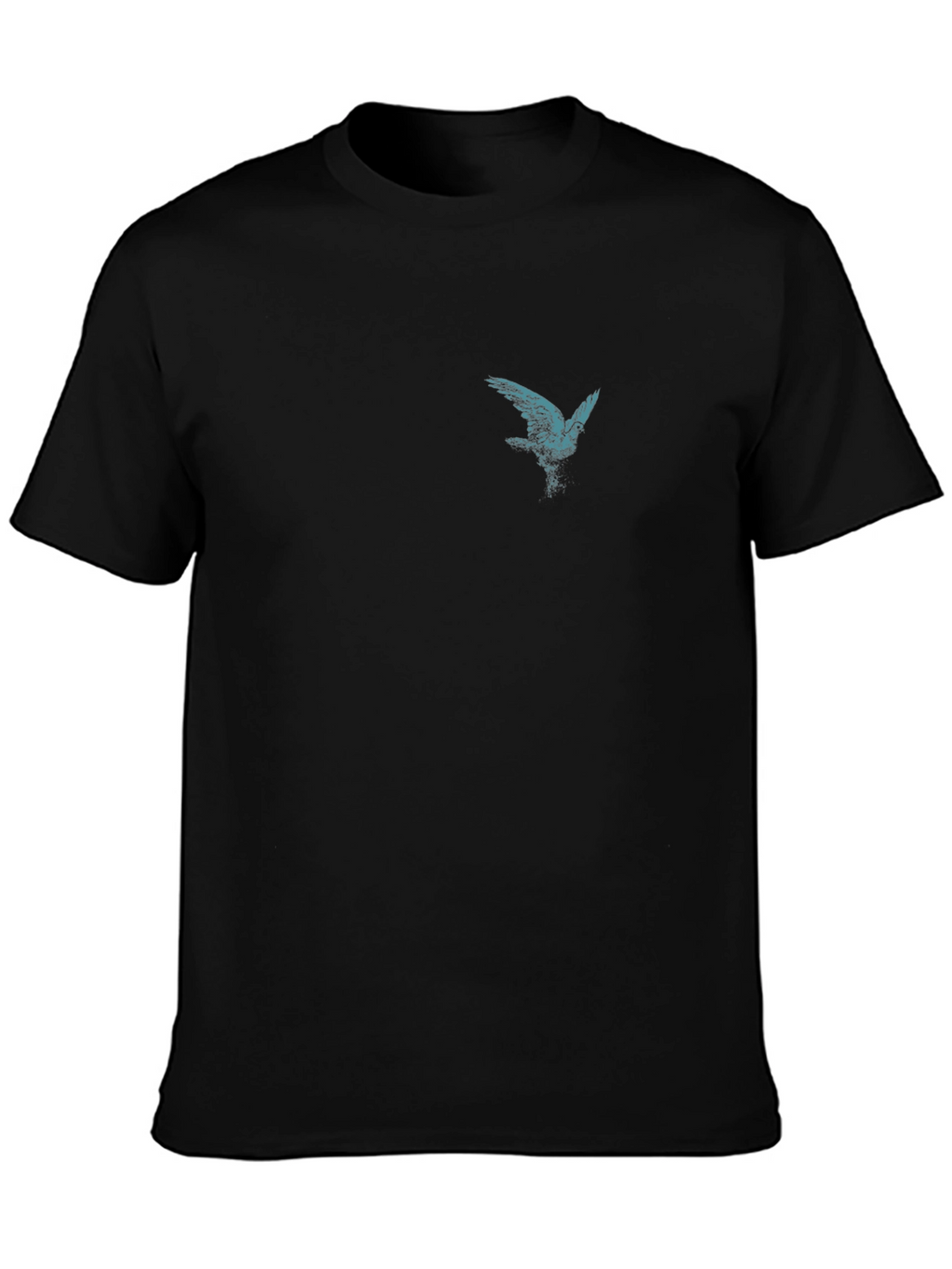 Mens Black T-Shirt with Bird Graphic