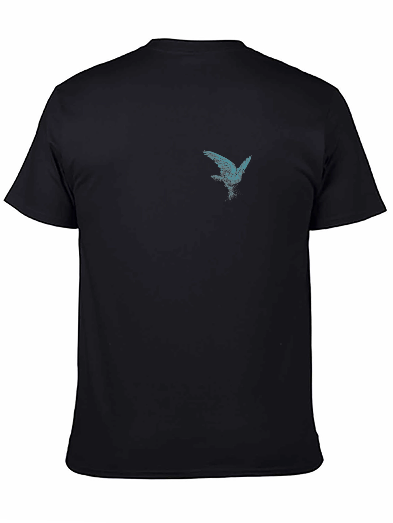 Mens Black T-Shirt with Bird Graphic