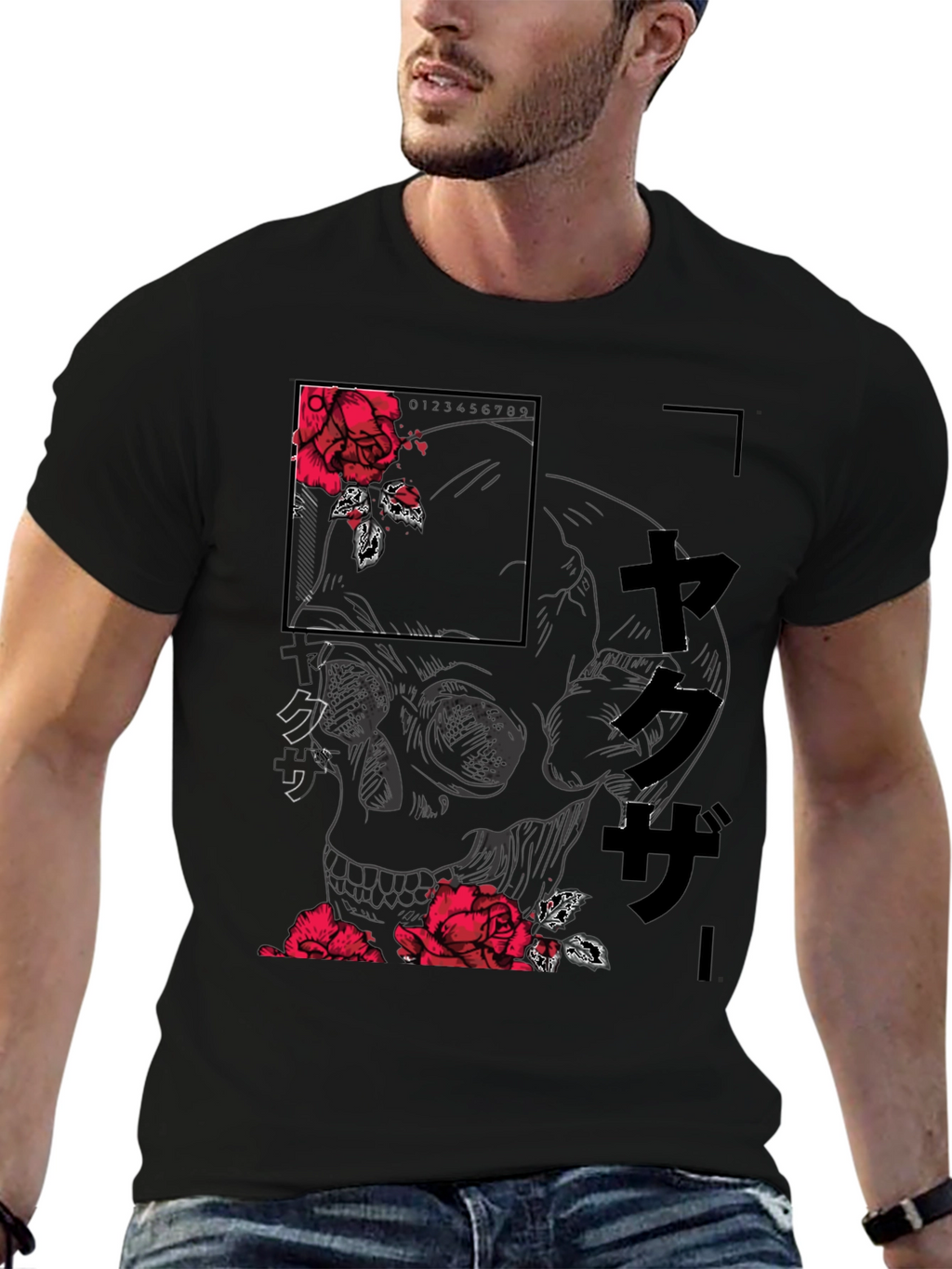 Skull and Rose Graphic Tee - Modern Streetwear Shirt