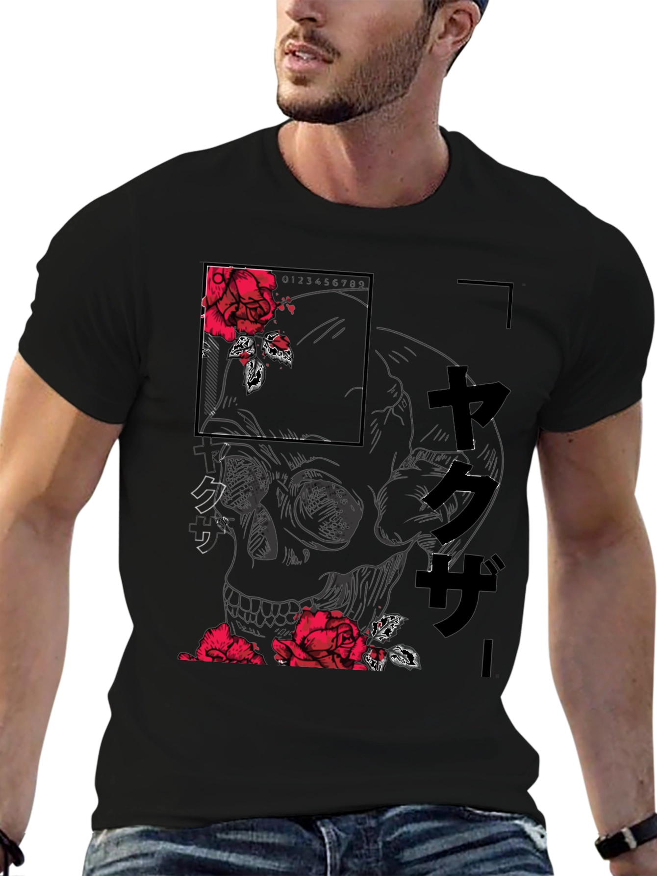 Skull and Rose Graphic Tee - Modern Streetwear Shirt
