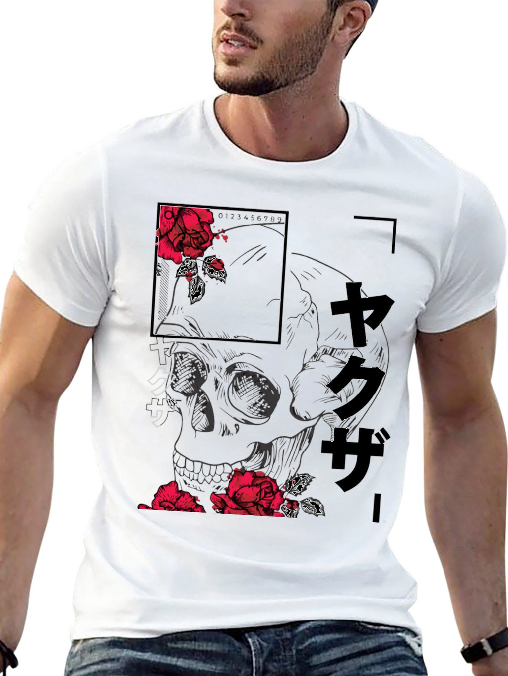 Skull and Rose Graphic Tee - Modern Streetwear Shirt