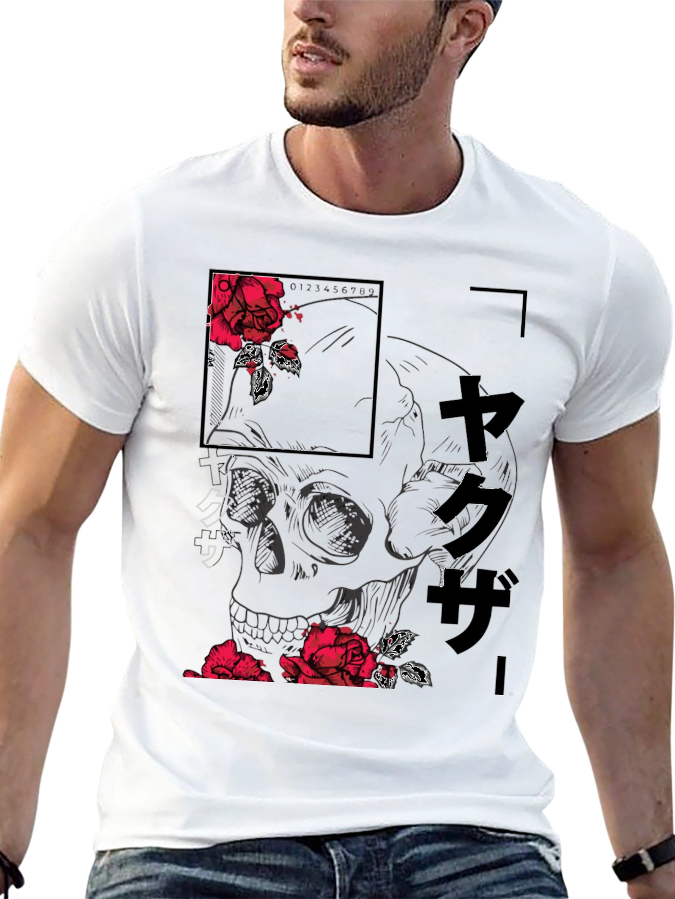 Skull and Rose Graphic Tee - Modern Streetwear Shirt