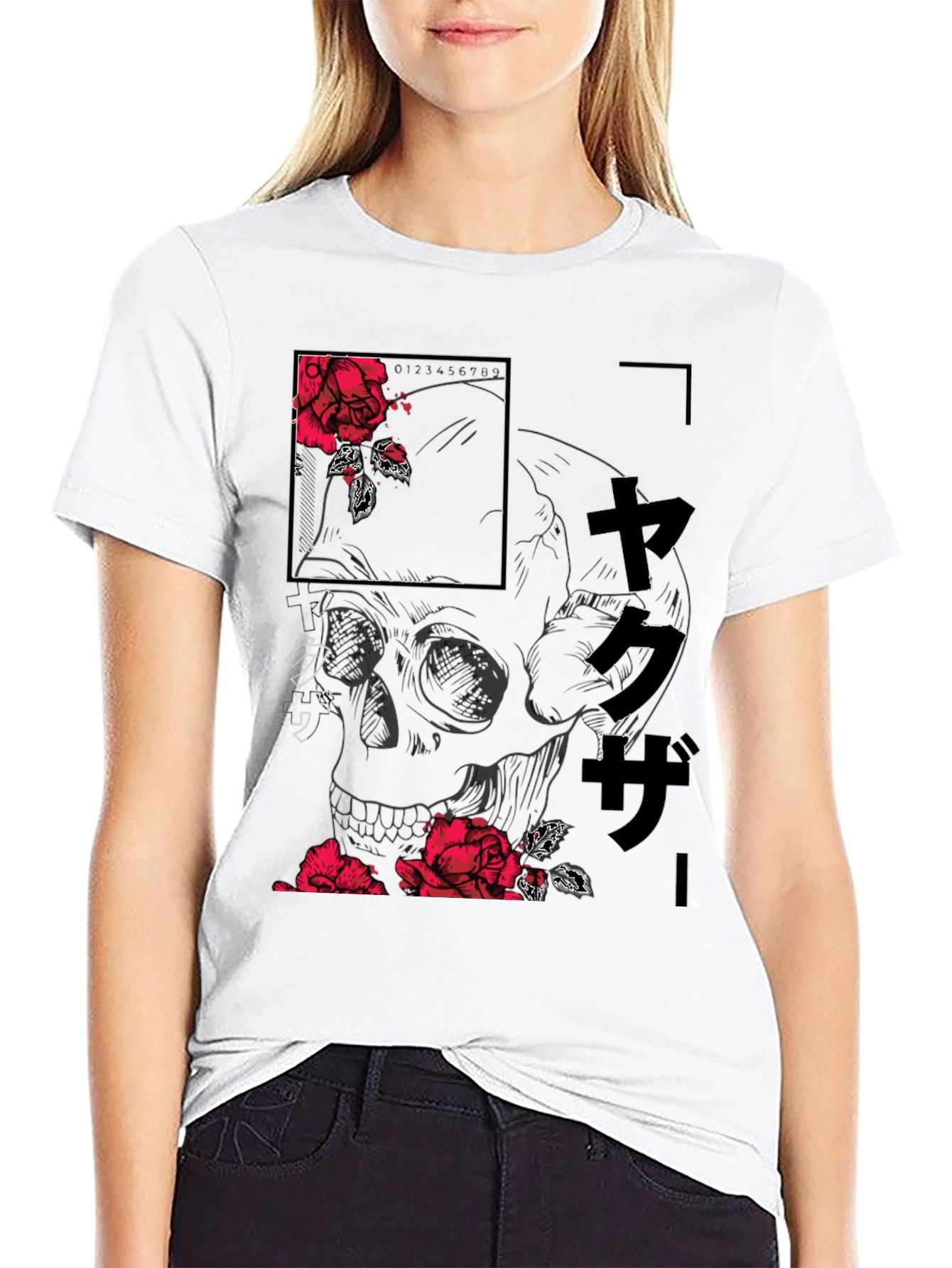 Skull and Rose Graphic Tee - Modern Streetwear Shirt