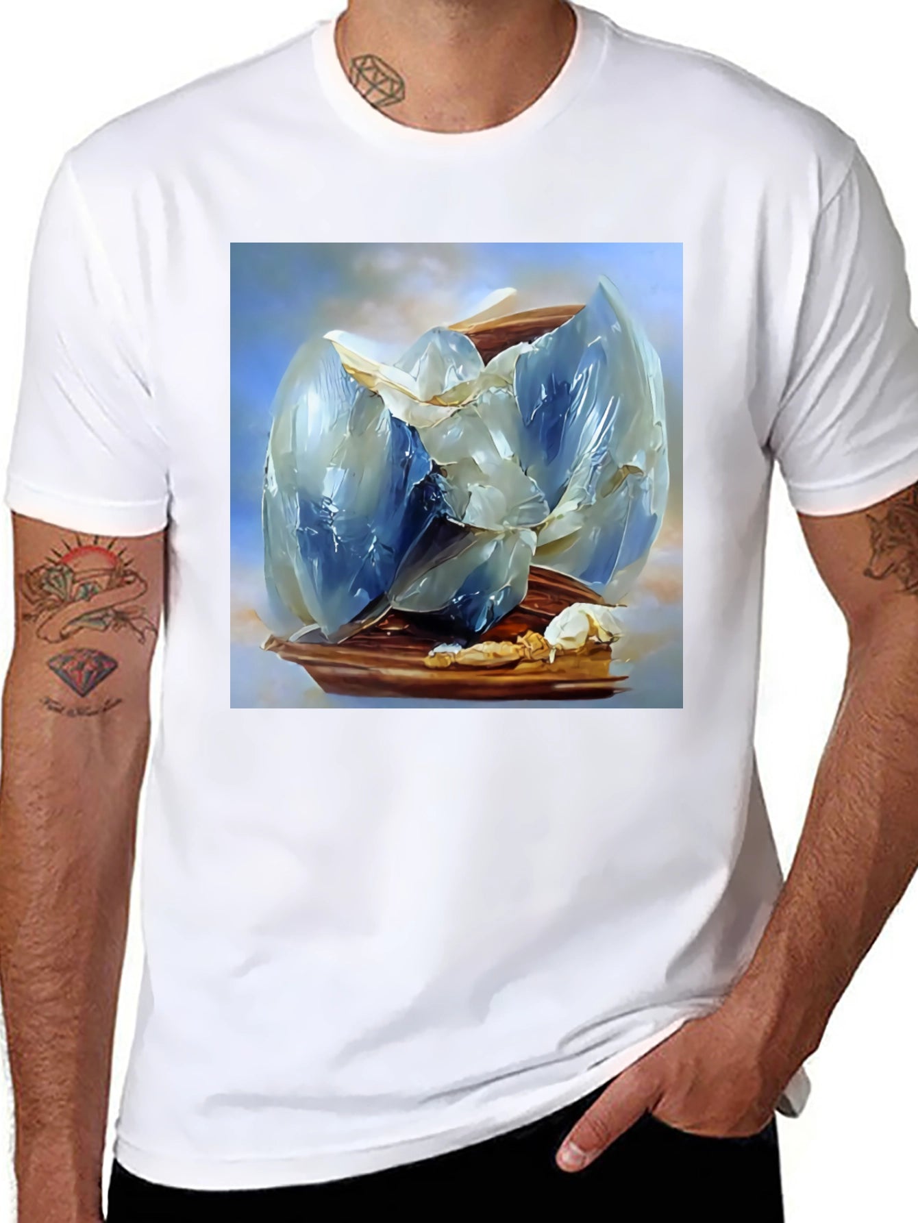 Abstract Crystal Graphic Tee - Modern Art T-Shirt