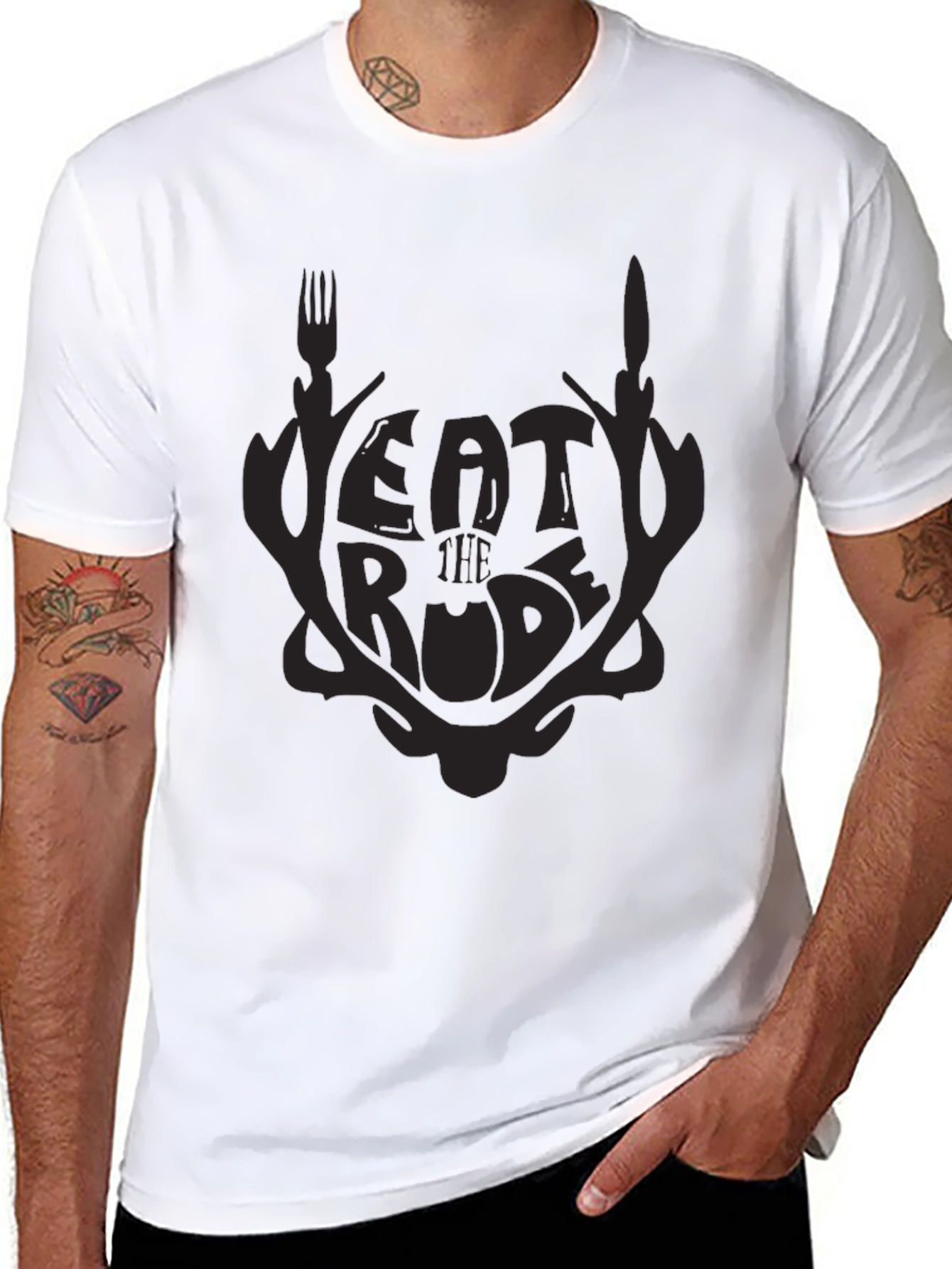 Eat The Rude Black Graphic T-Shirt