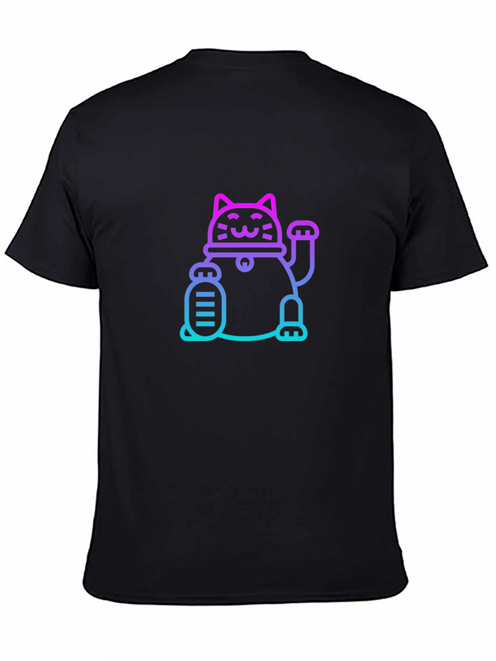 Lucky Cat Graphic Tee - Unisex Black T-Shirt