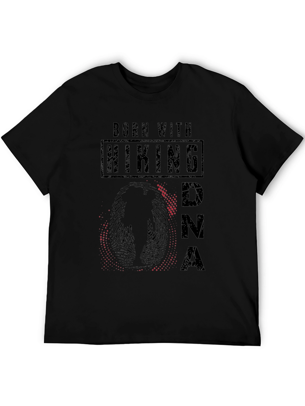 Born With Hiking DNA Black Graphic Tee