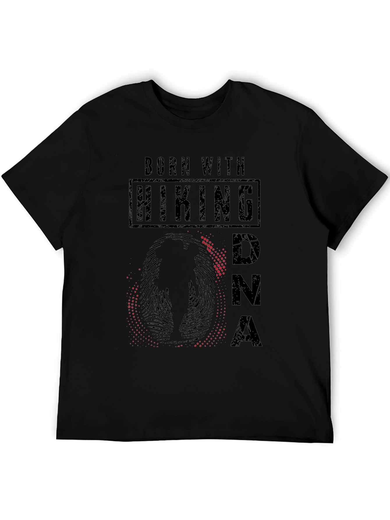 Born With Hiking DNA Black Graphic Tee
