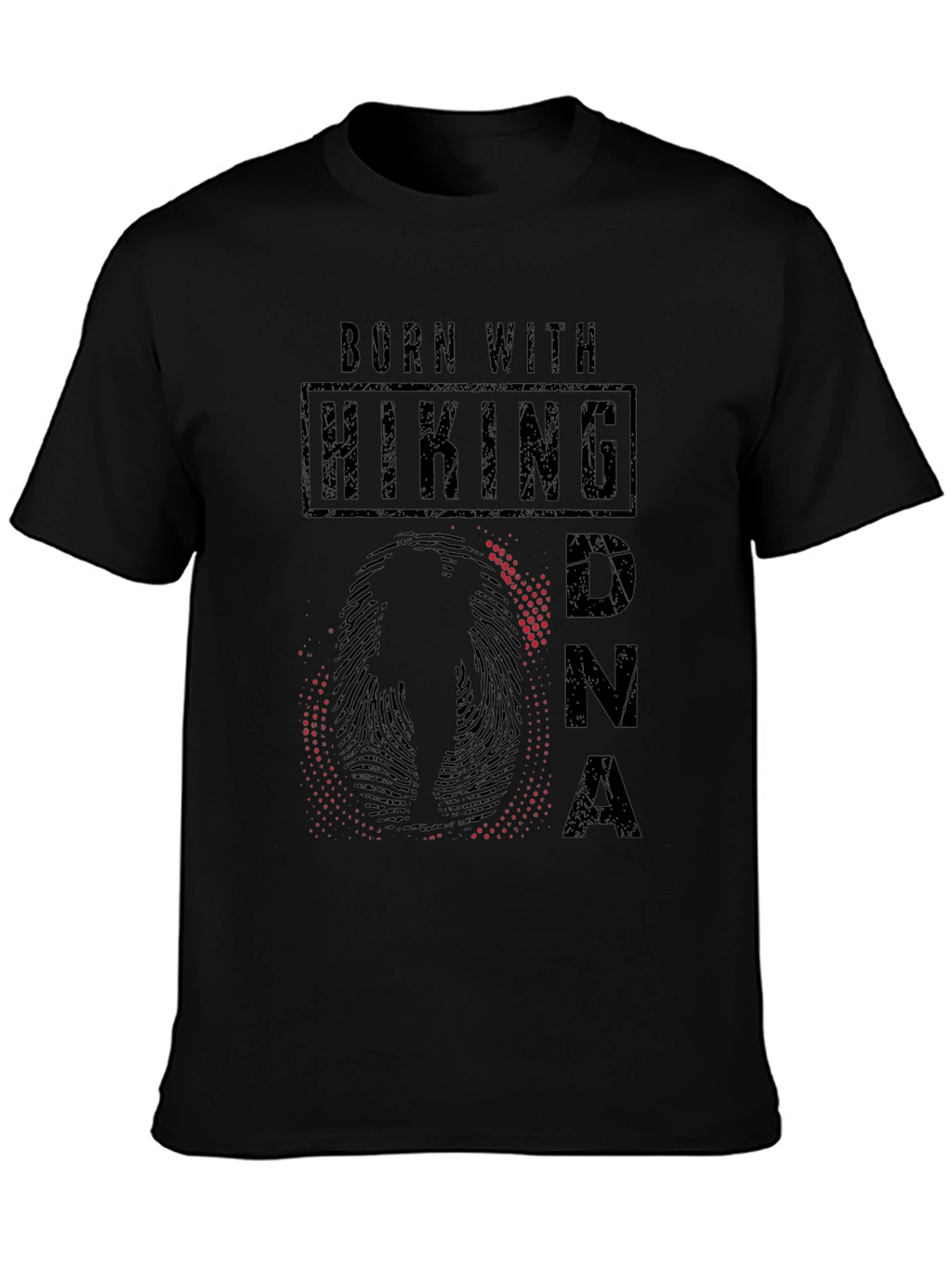 Born With Hiking DNA Black Graphic Tee