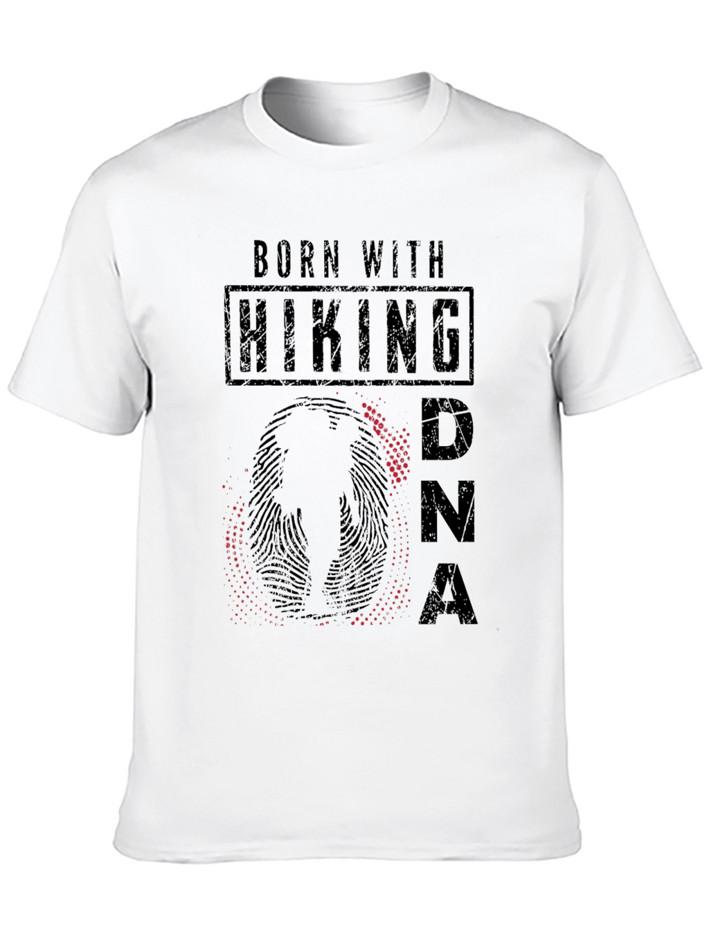 Born With Hiking DNA Black Graphic Tee