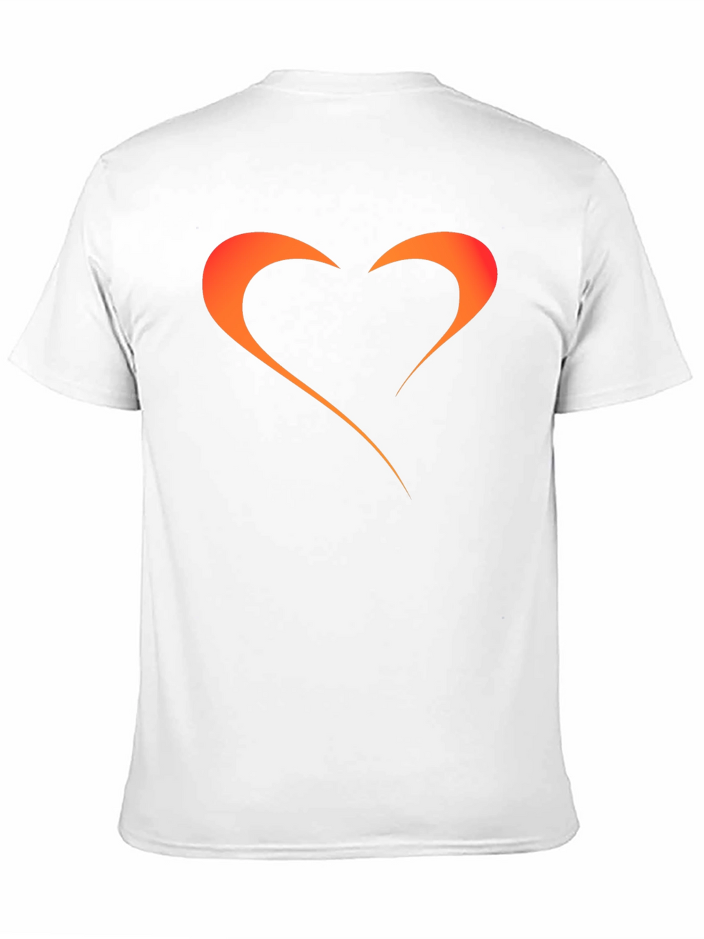 Mens Black T-Shirt with Orange Heart Graphic