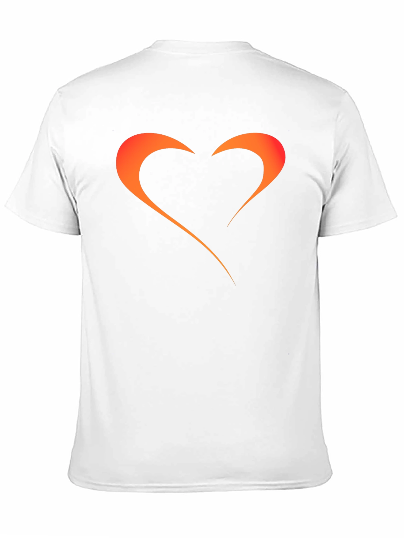 Mens Black T-Shirt with Orange Heart Graphic