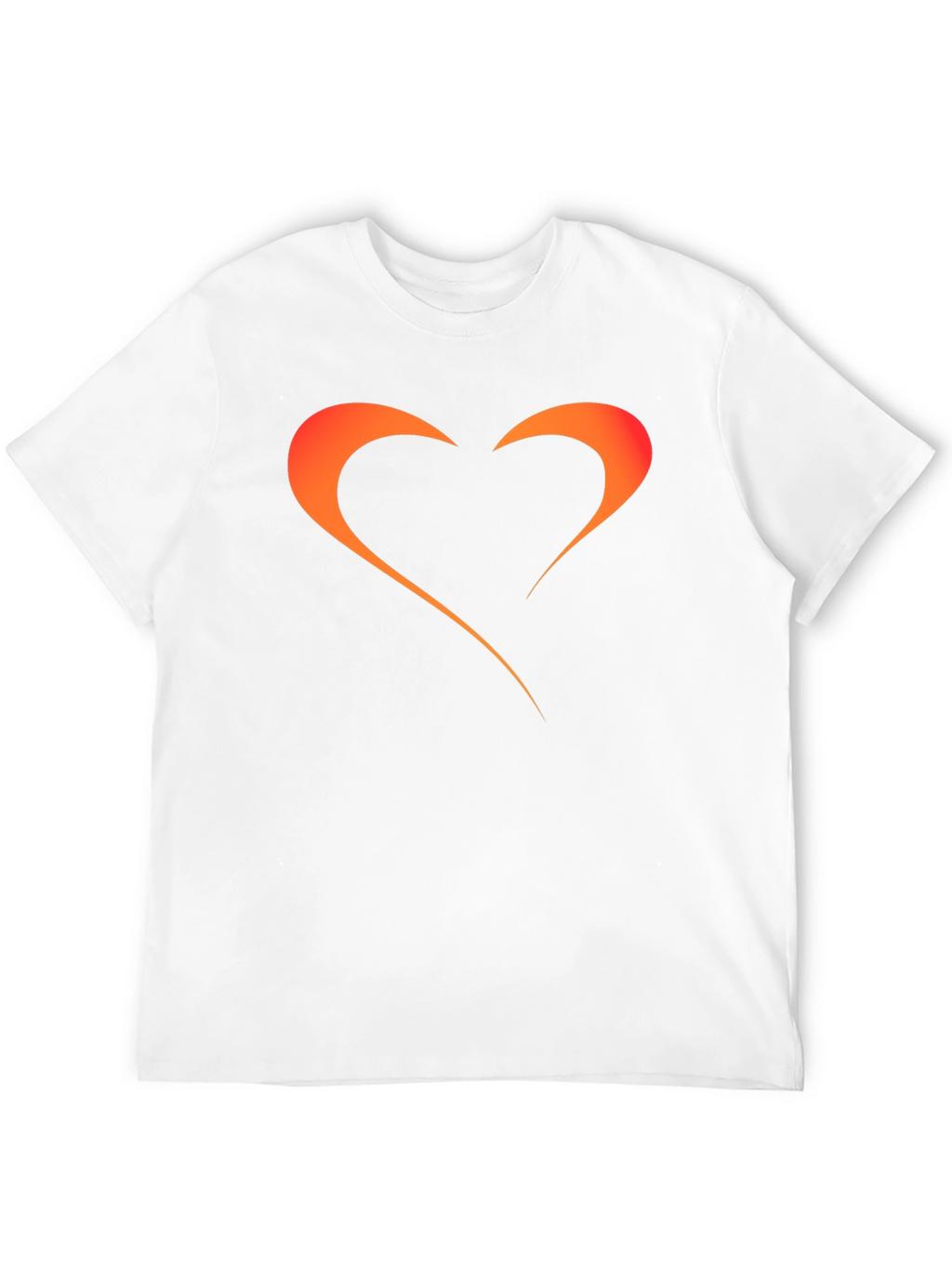 Mens Black T-Shirt with Orange Heart Graphic