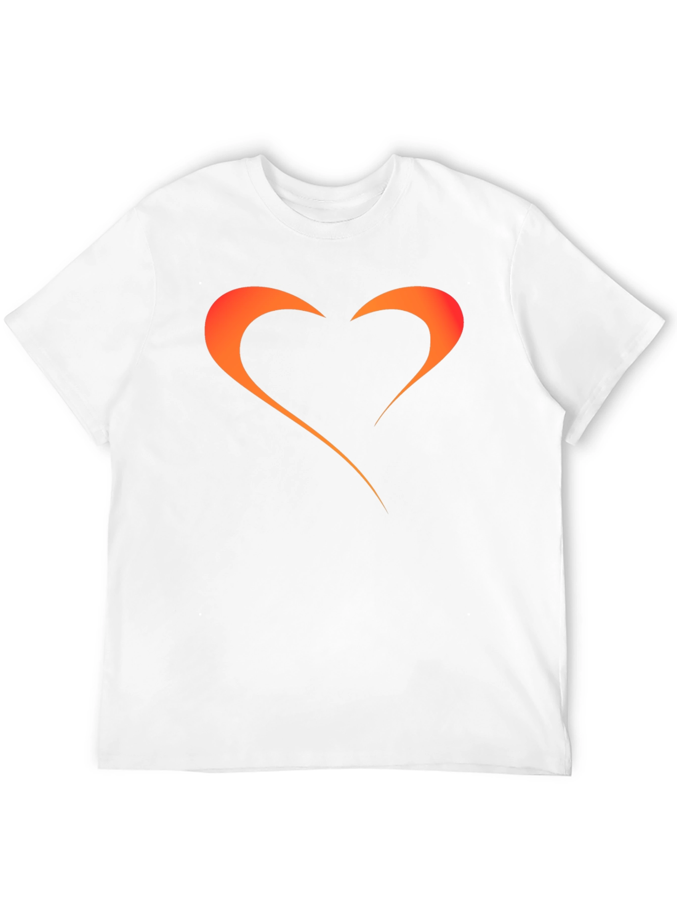 Mens Black T-Shirt with Orange Heart Graphic