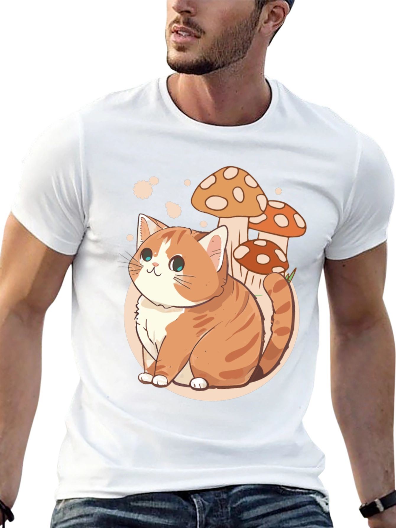 Cat & Mushroom Graphic Tee