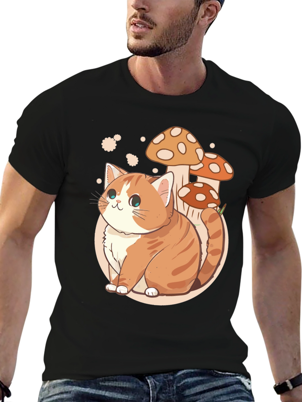 Cat & Mushroom Graphic Tee