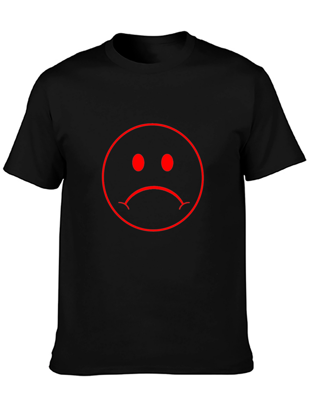 Sad Face Graphic Tee - Mens Black T-Shirt