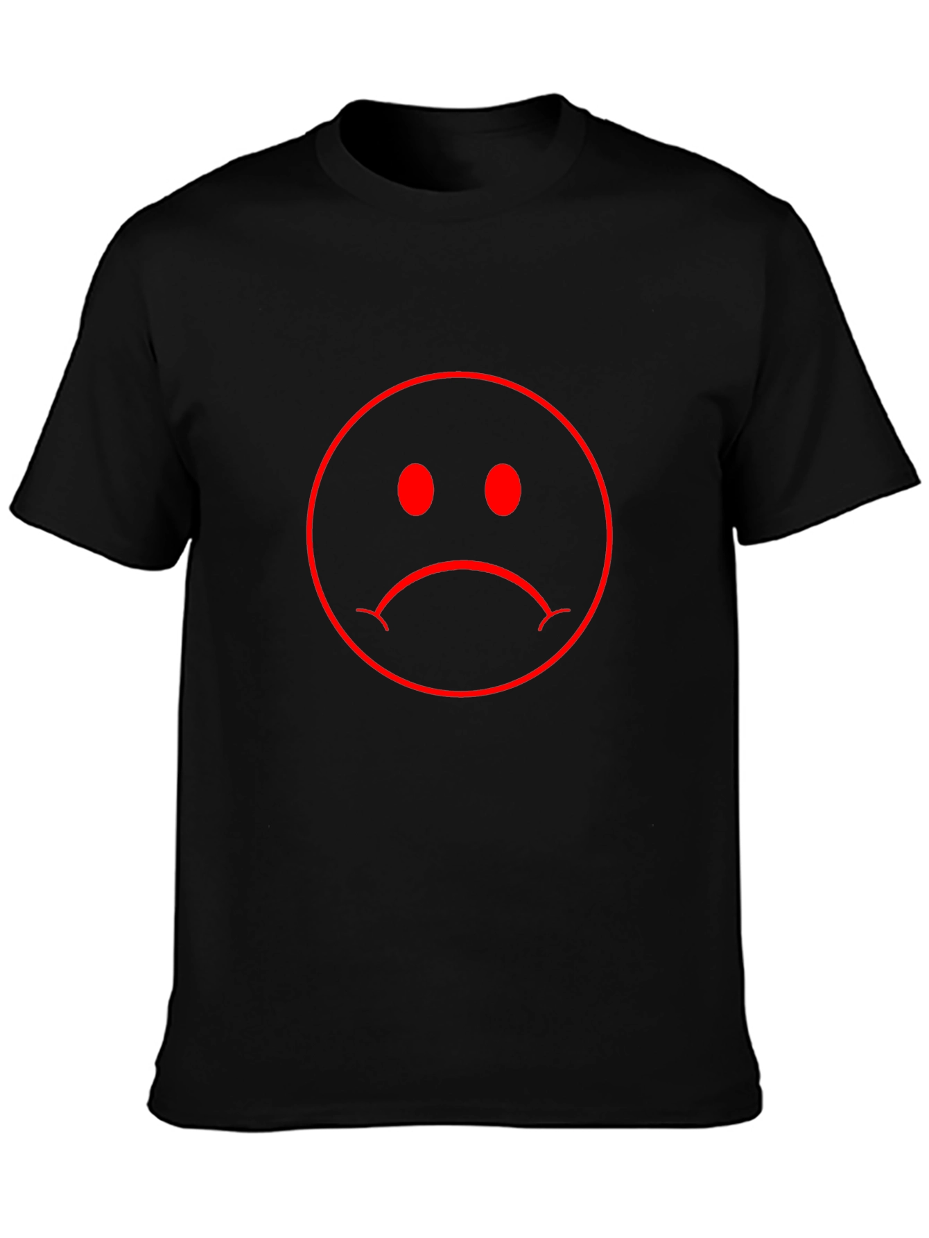 Sad Face Graphic Tee - Mens Black T-Shirt