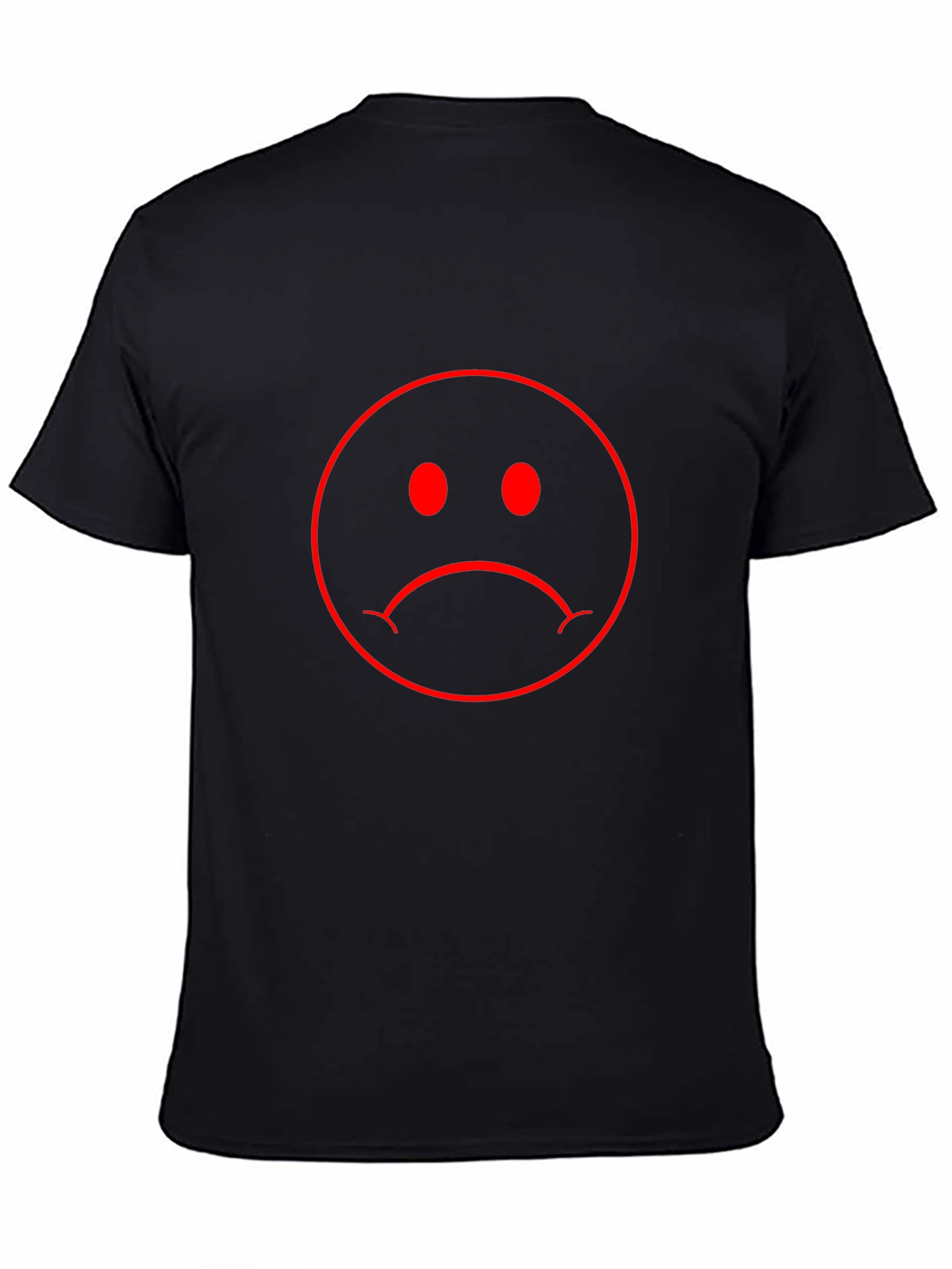 Sad Face Graphic Tee - Mens Black T-Shirt