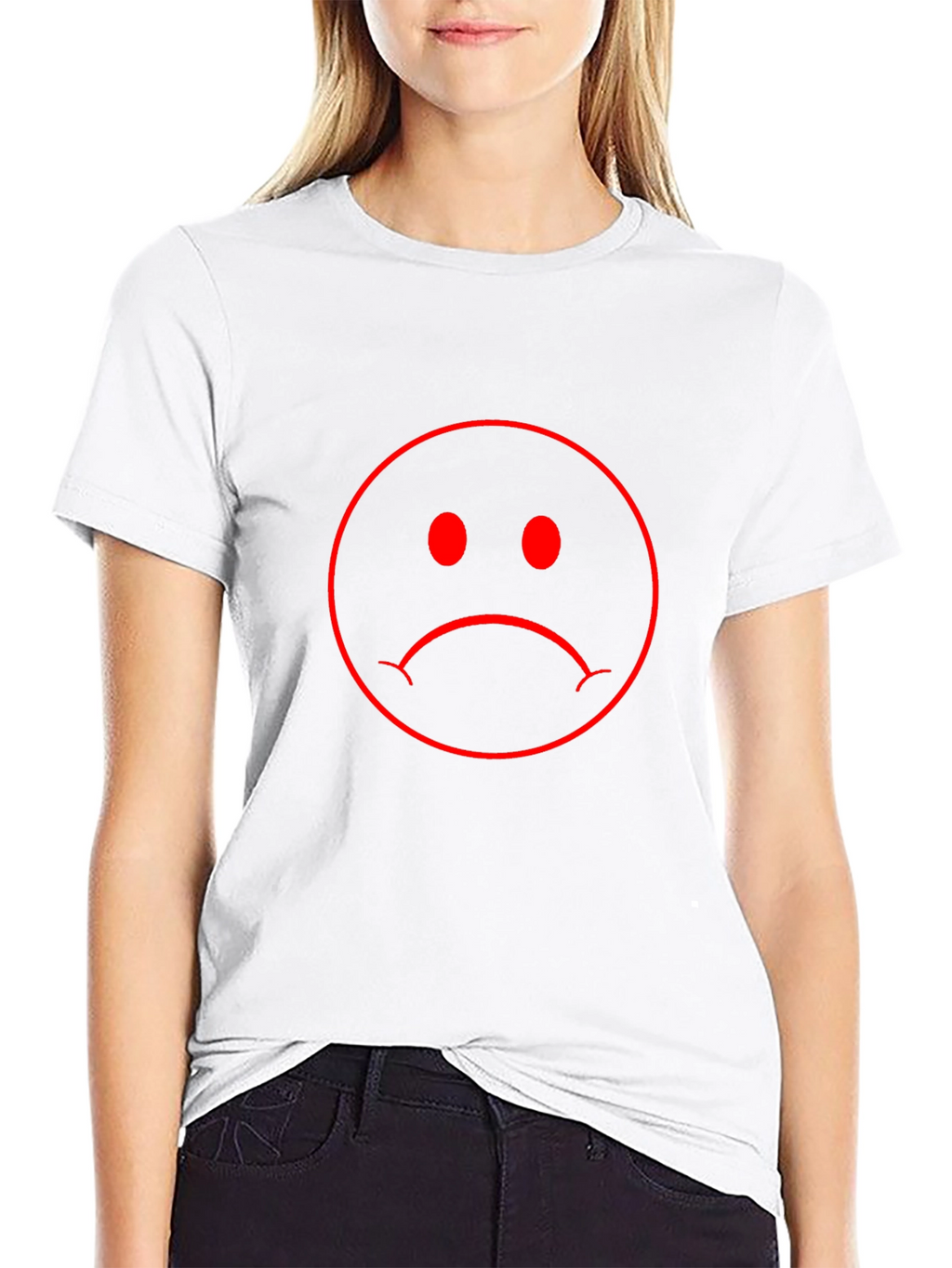 Sad Face Graphic Tee - Mens Black T-Shirt