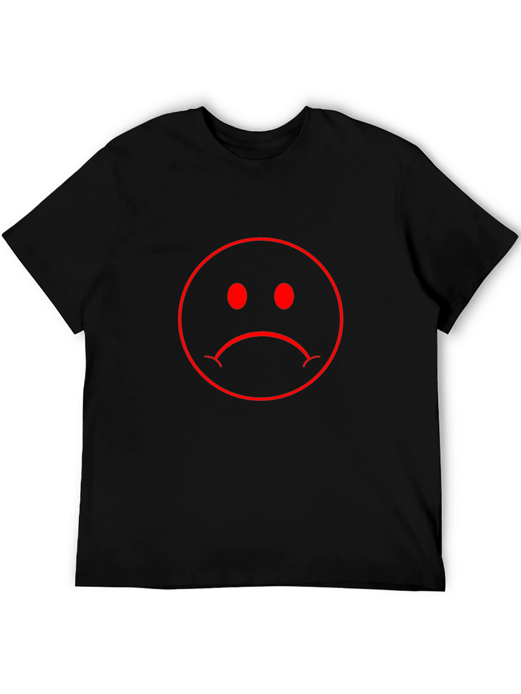Sad Face Graphic Tee - Mens Black T-Shirt