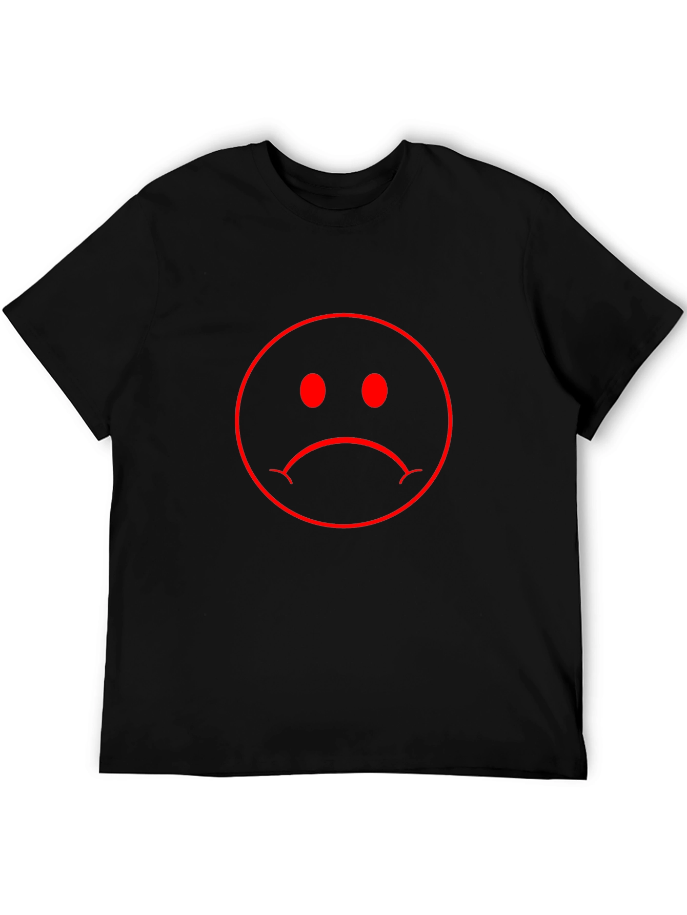 Sad Face Graphic Tee - Mens Black T-Shirt
